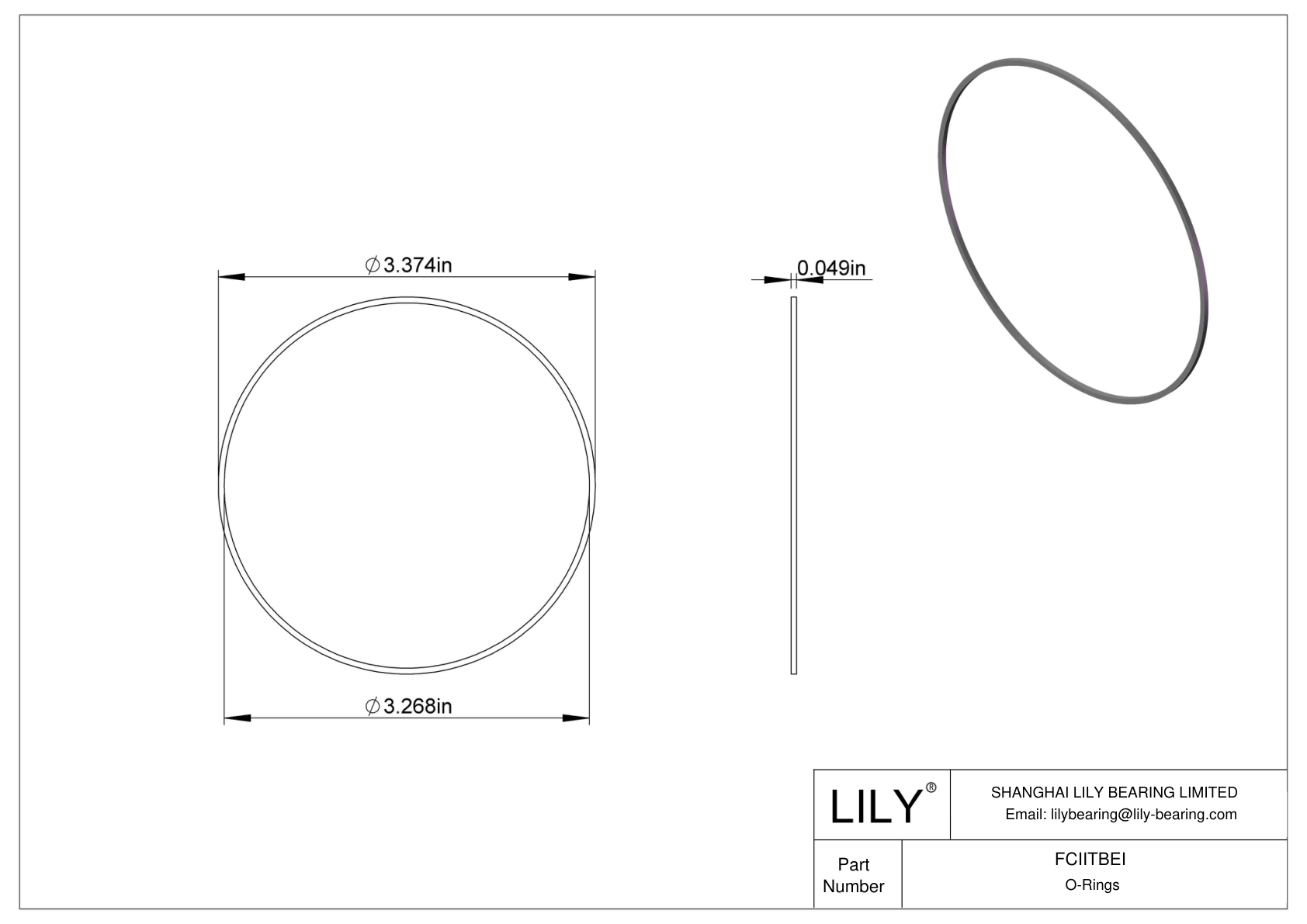 FCIITBEI O-Ring Backup Rings cad drawing