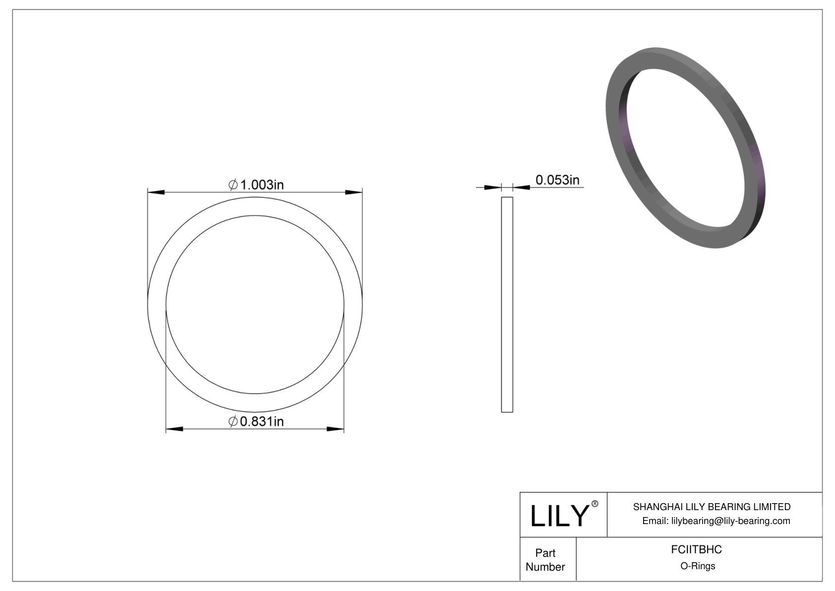 FCIITBHC O-Ring Backup Rings cad drawing