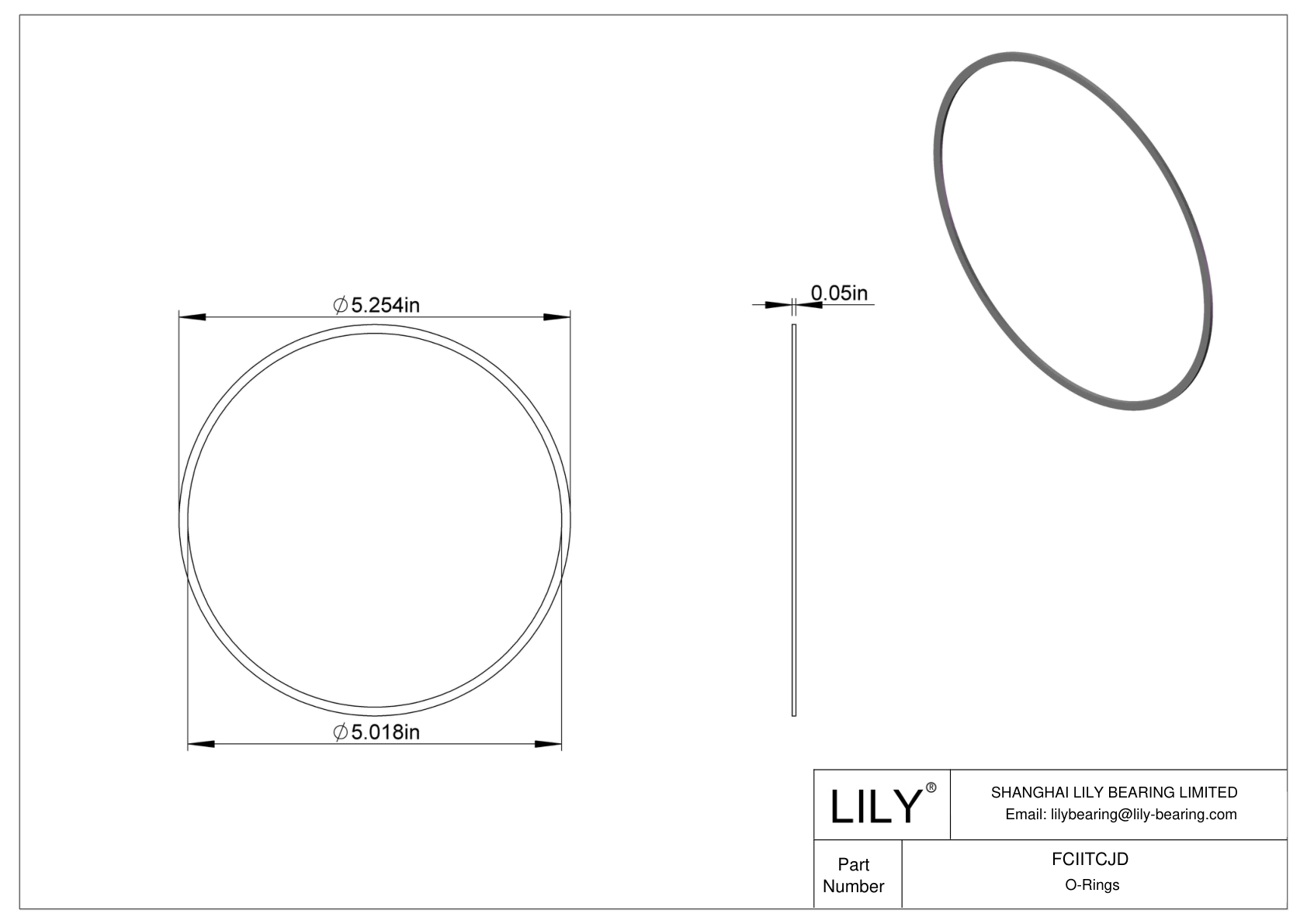 FCIITCJD O-Ring Backup Rings cad drawing