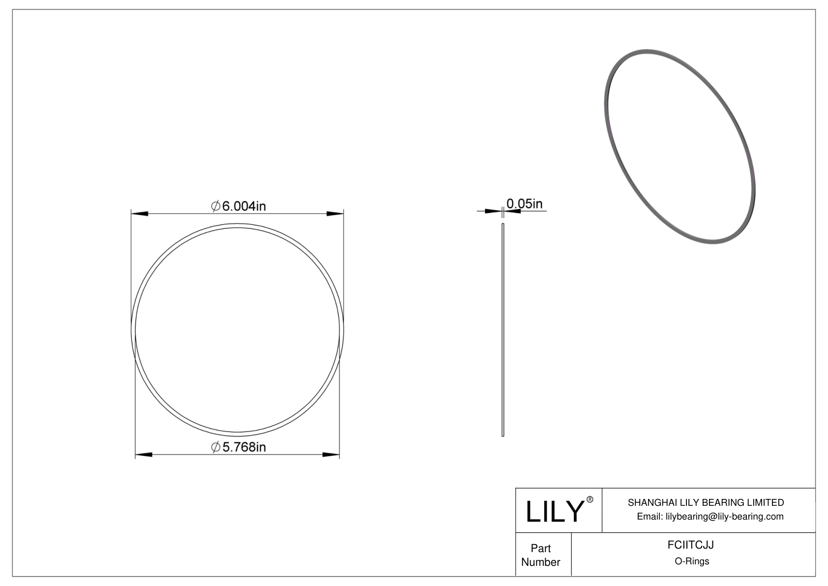 FCIITCJJ O-Ring Backup Rings cad drawing