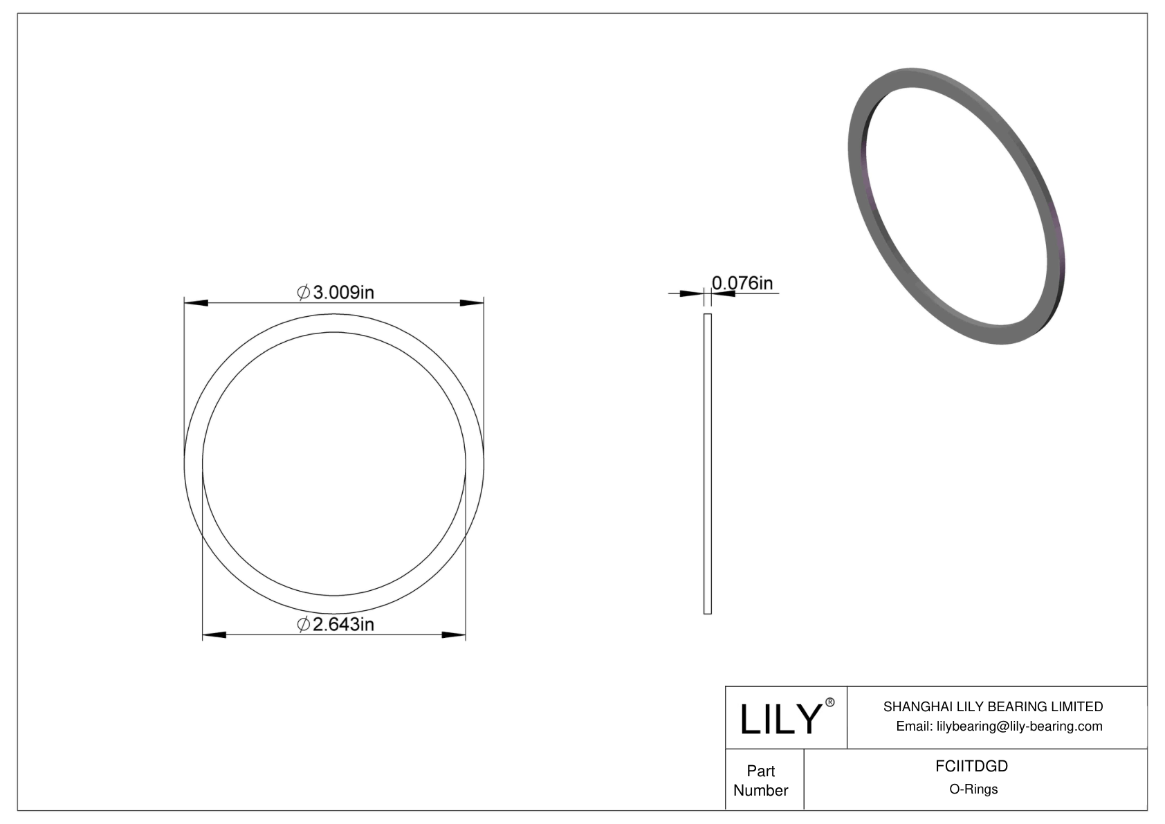 FCIITDGD O-Ring Backup Rings cad drawing