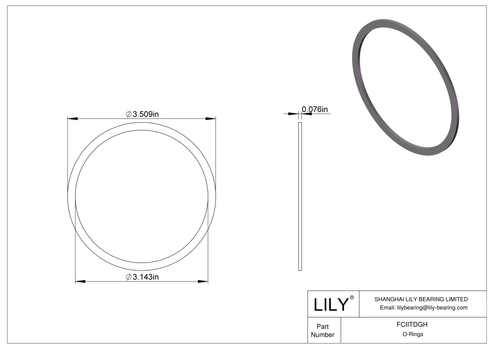 FCIITDGH O-Ring Backup Rings cad drawing