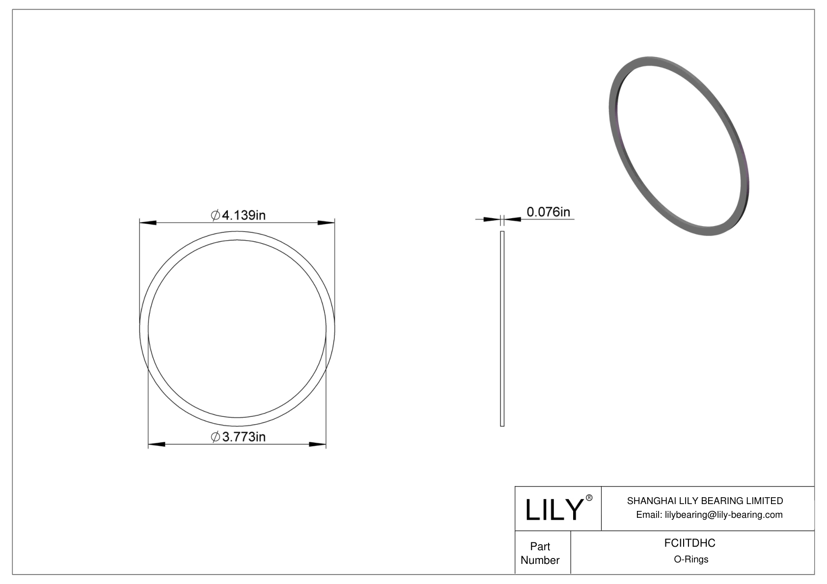 FCIITDHC O-Ring Backup Rings cad drawing