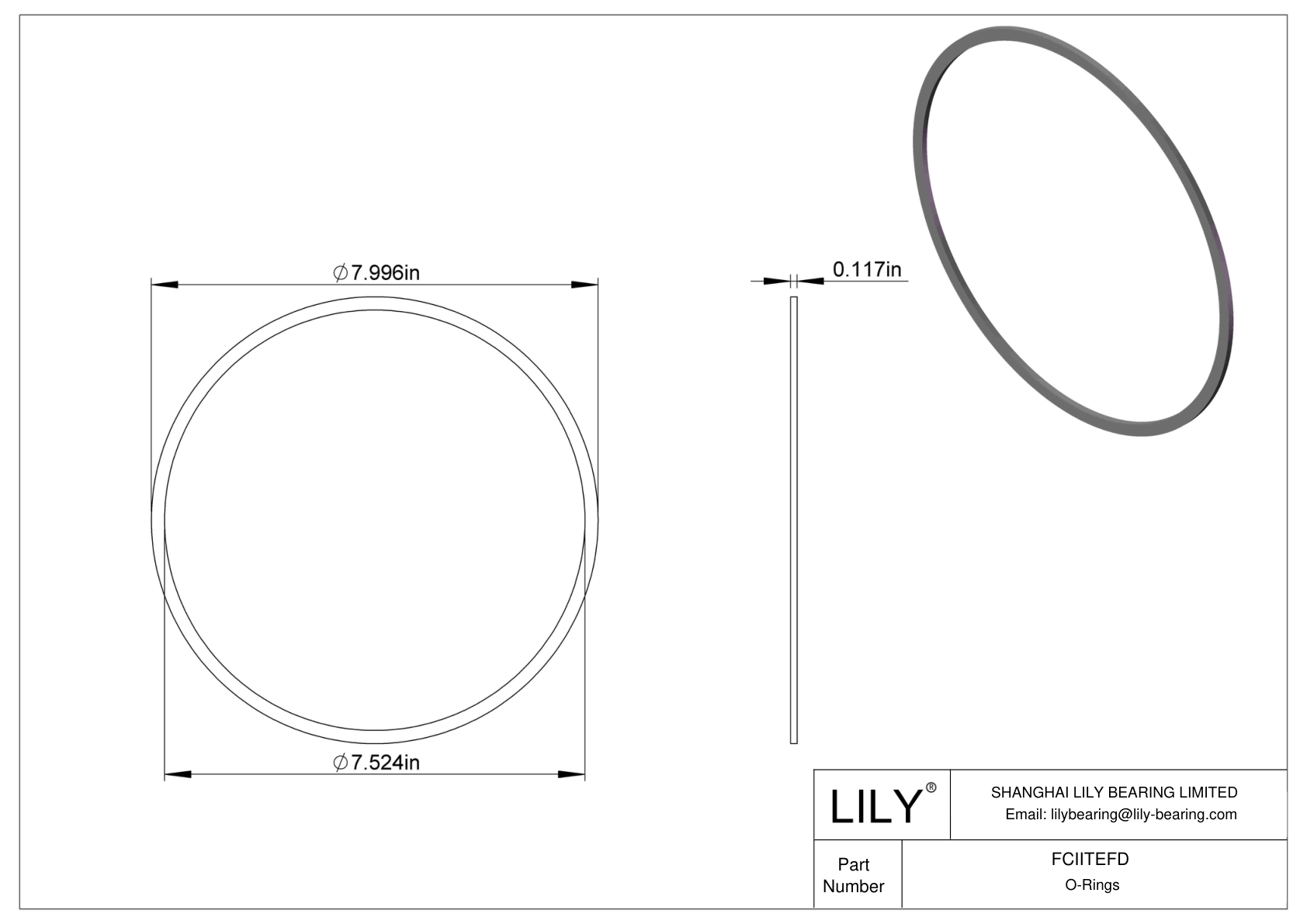 FCIITEFD O-Ring Backup Rings cad drawing