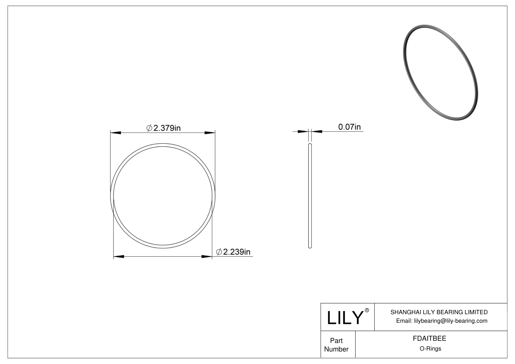 FDAITBEE 圆形耐油 O 形圈 cad drawing