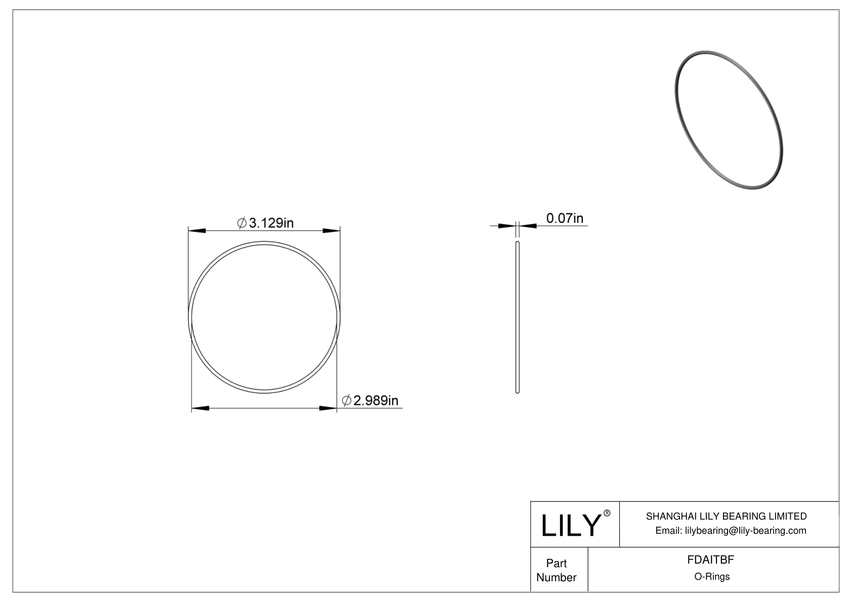 FDAITBF 圆形耐油 O 形圈 cad drawing