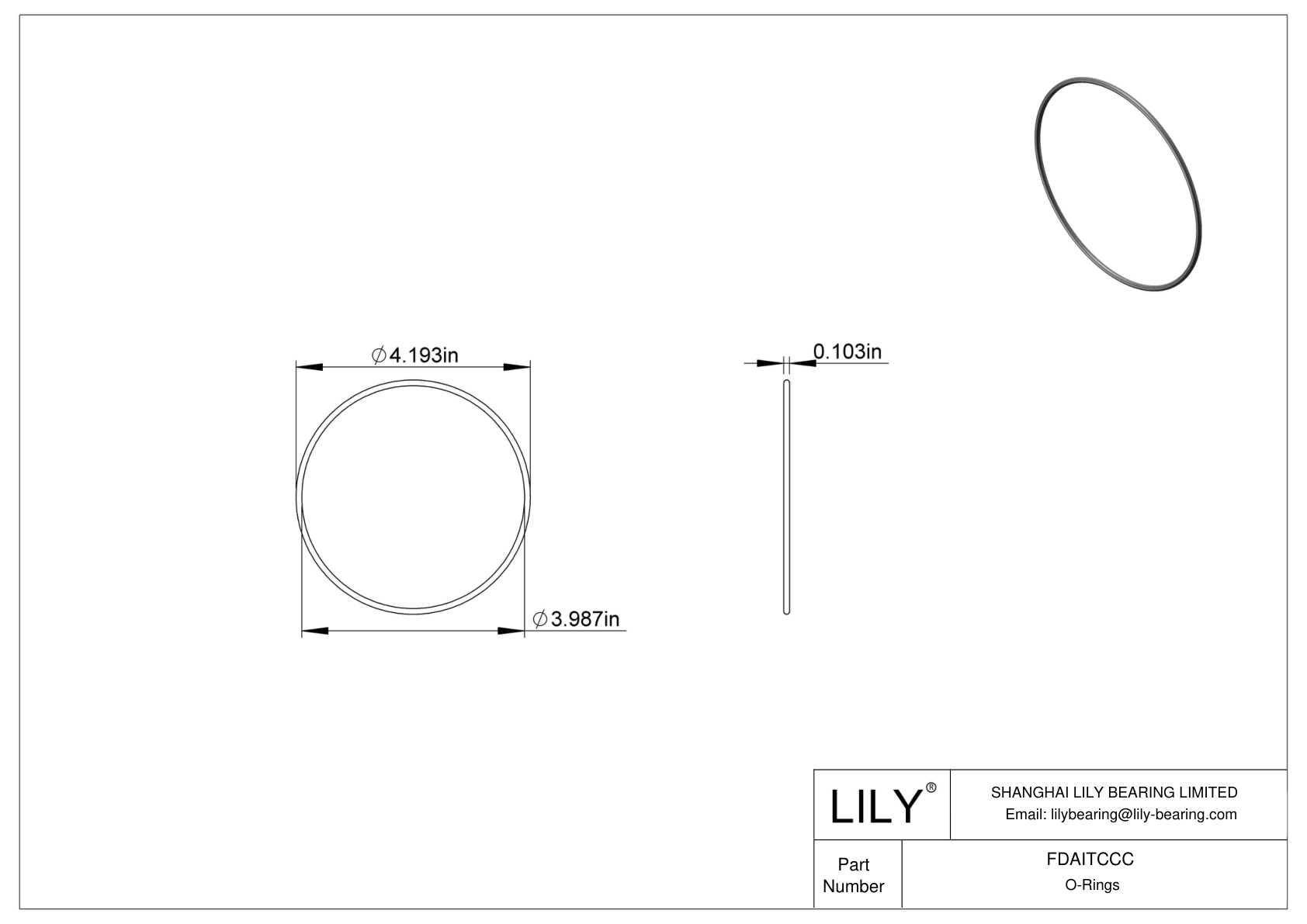 FDAITCCC 圆形耐油 O 形圈 cad drawing