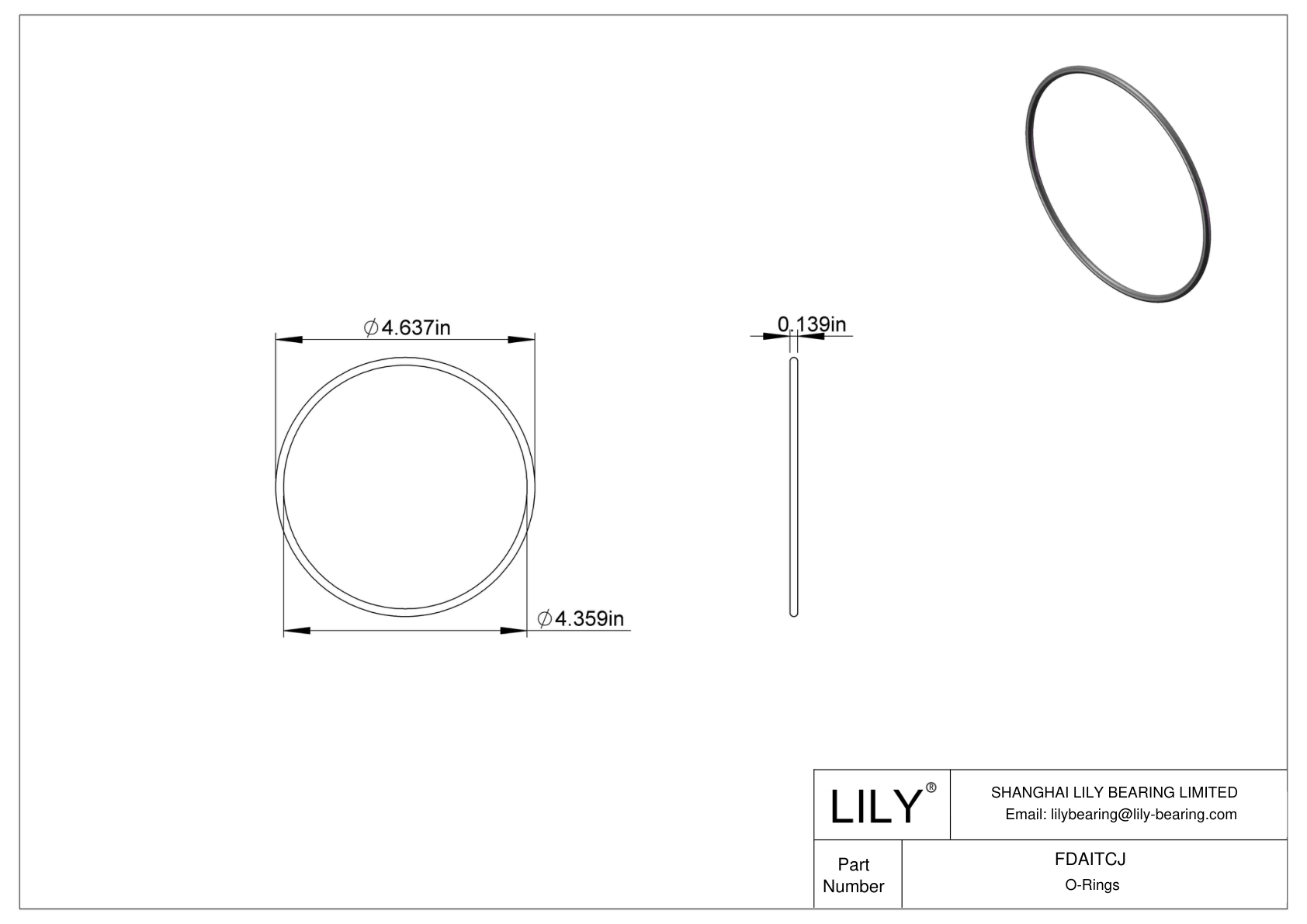 FDAITCJ 圆形耐油 O 形圈 cad drawing