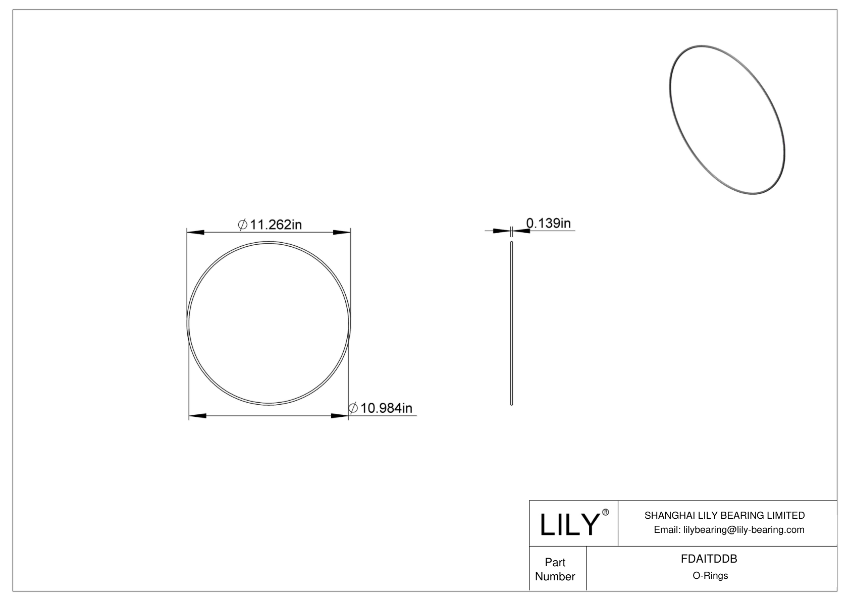 FDAITDDB 圆形耐油 O 形圈 cad drawing