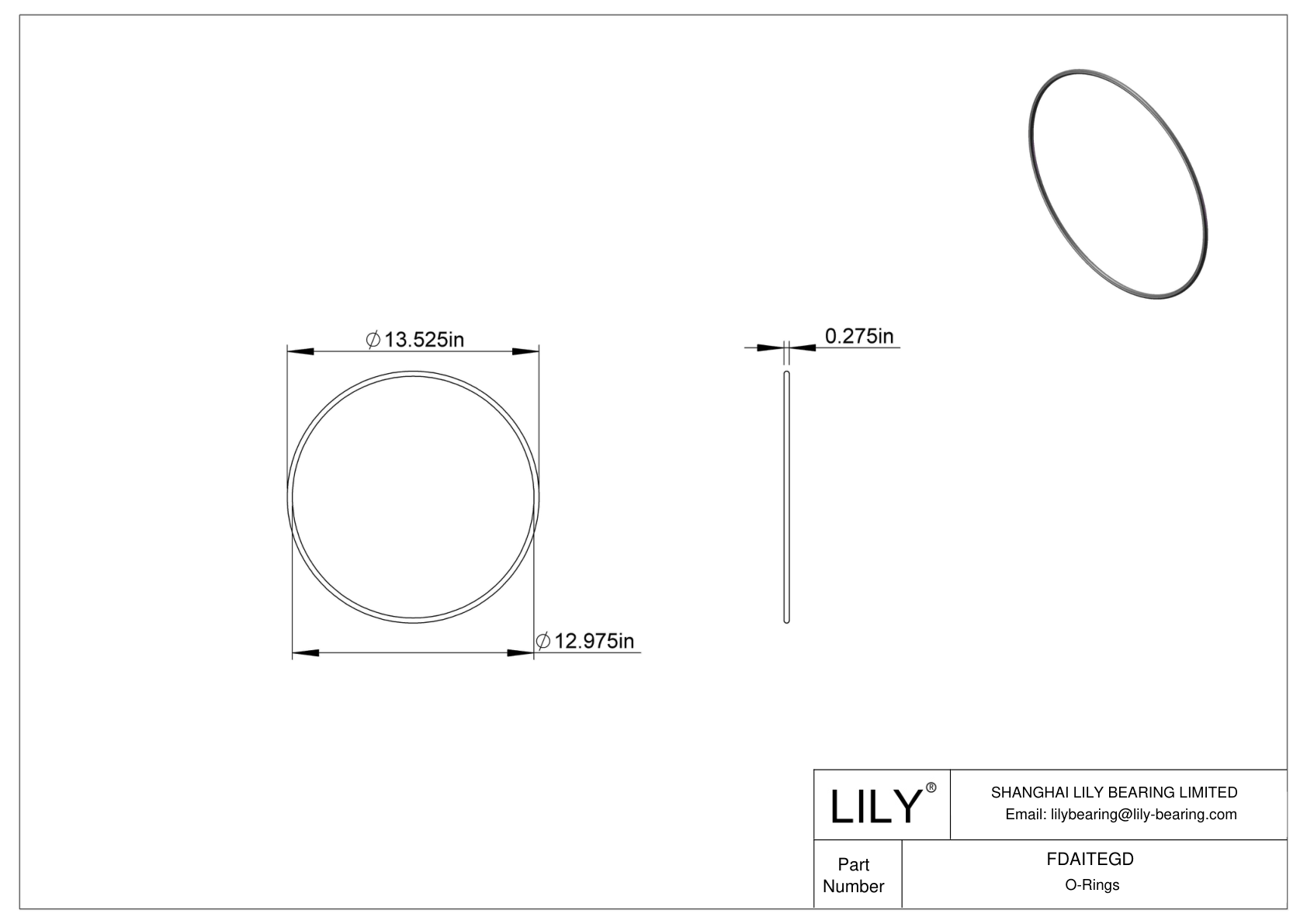 FDAITEGD 圆形耐油 O 形圈 cad drawing