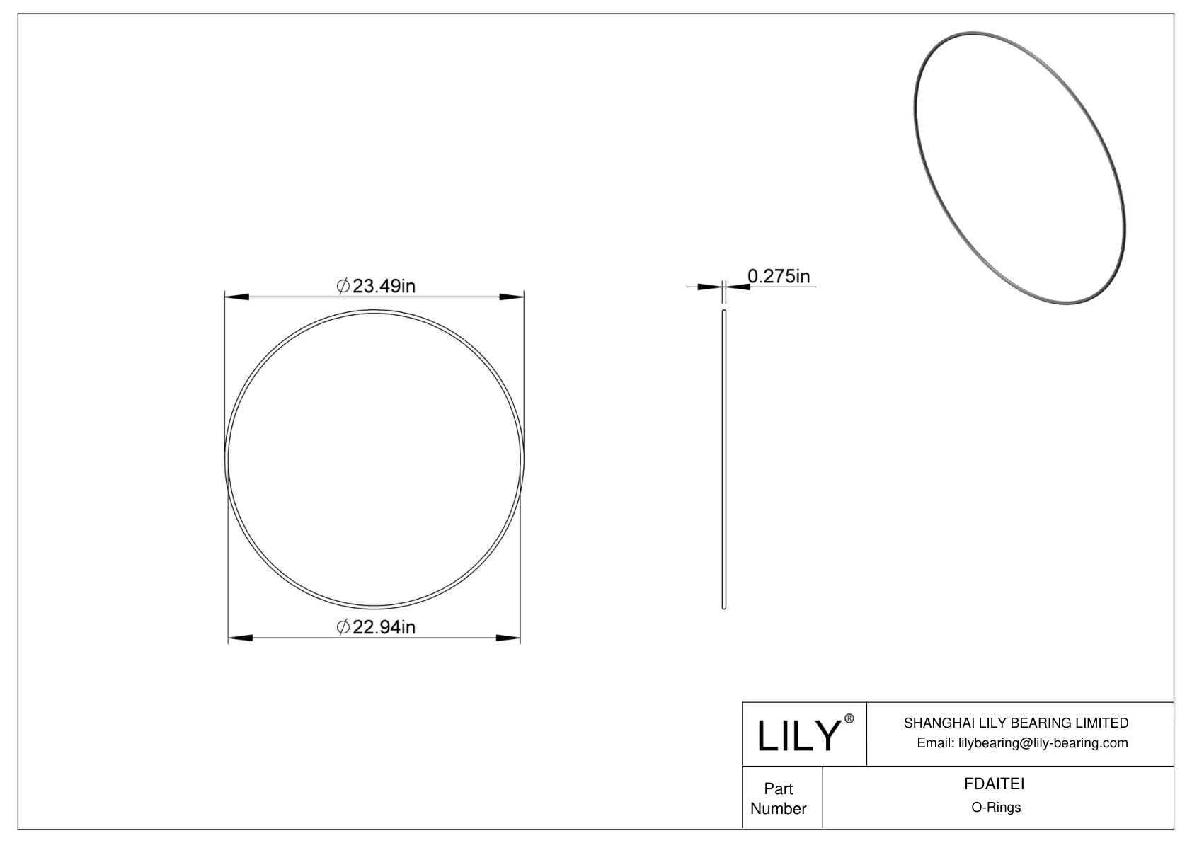 FDAITEI 圆形耐油 O 形圈 cad drawing