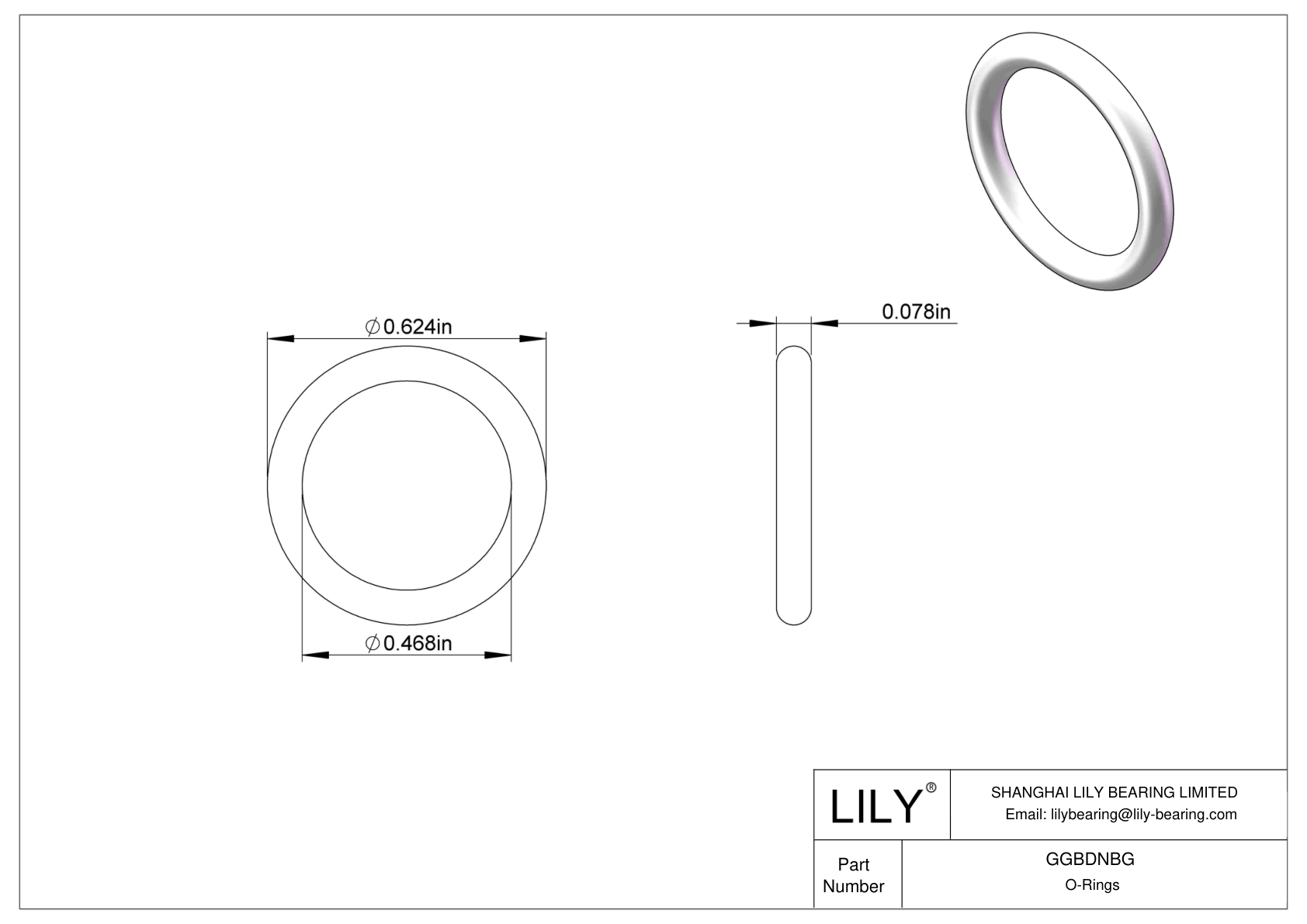 GGBDNBG Chemical Resistant O-rings Round cad drawing