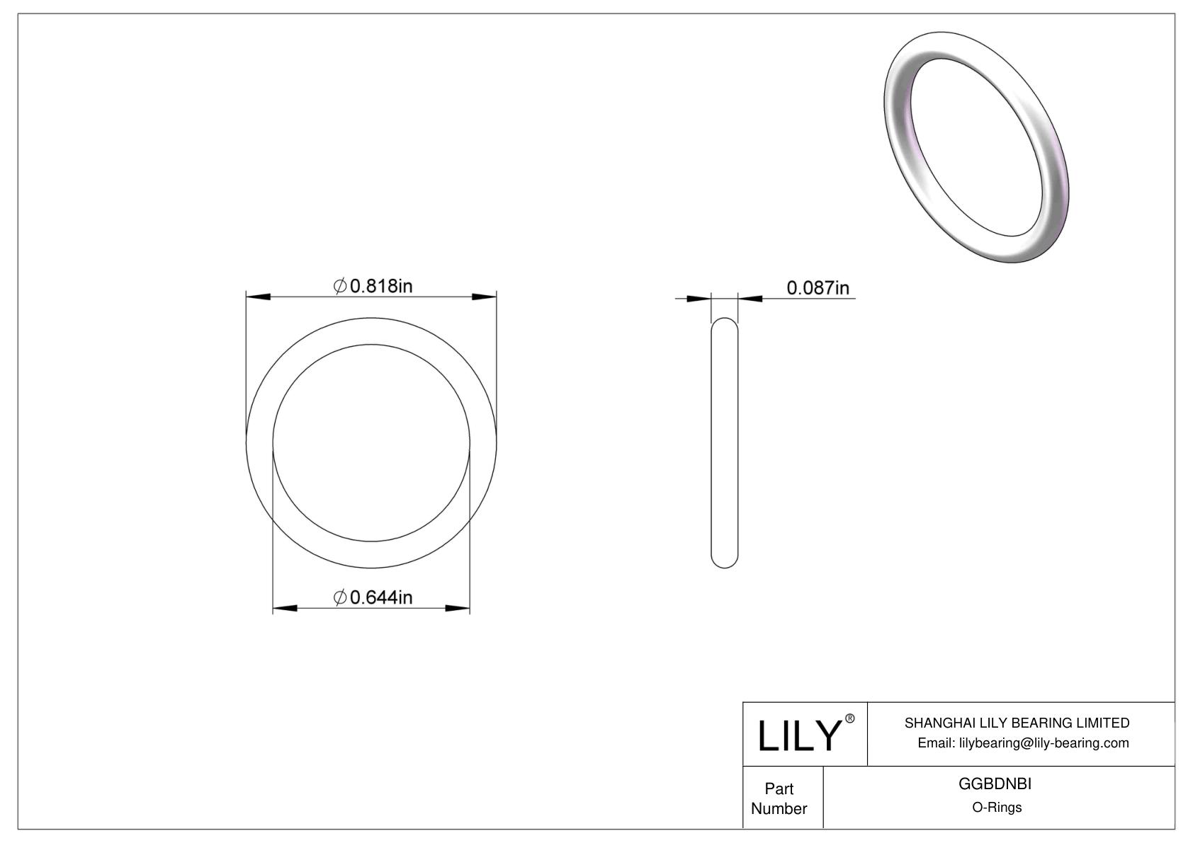 GGBDNBI Juntas tóricas redondas resistentes a productos químicos cad drawing