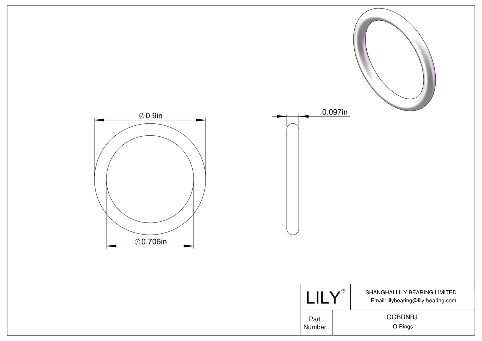 GGBDNBJ Juntas tóricas redondas resistentes a productos químicos cad drawing