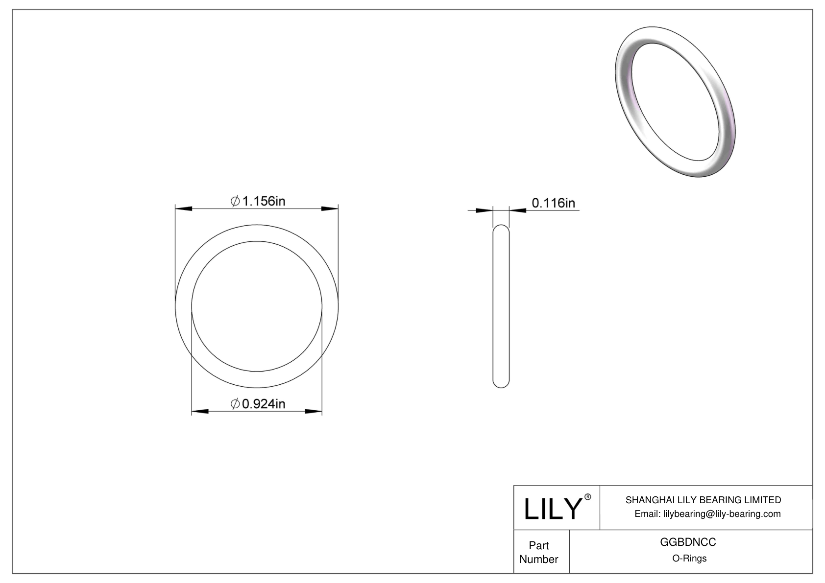 GGBDNCC Juntas tóricas redondas resistentes a productos químicos cad drawing