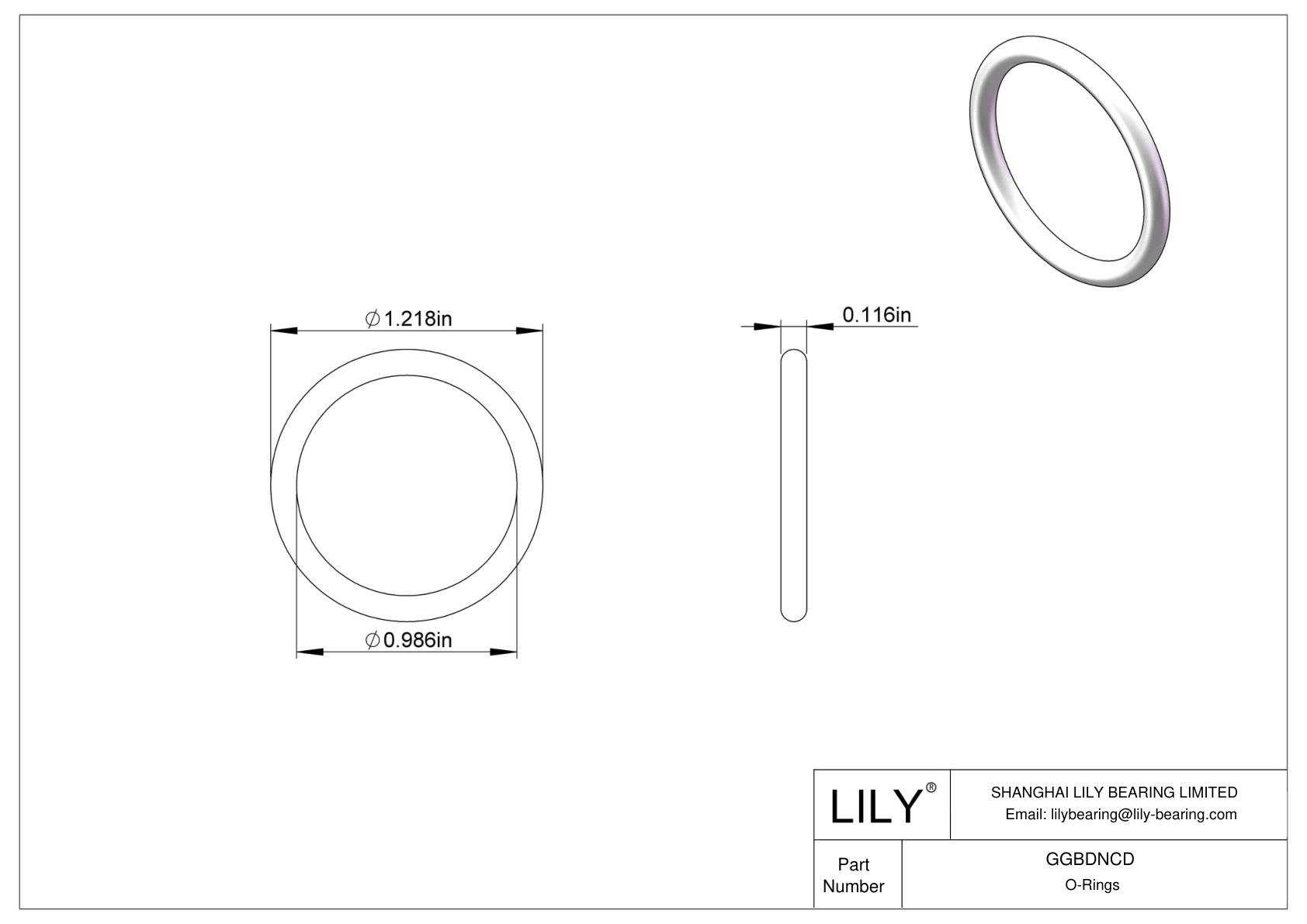 GGBDNCD Chemical Resistant O-rings Round cad drawing