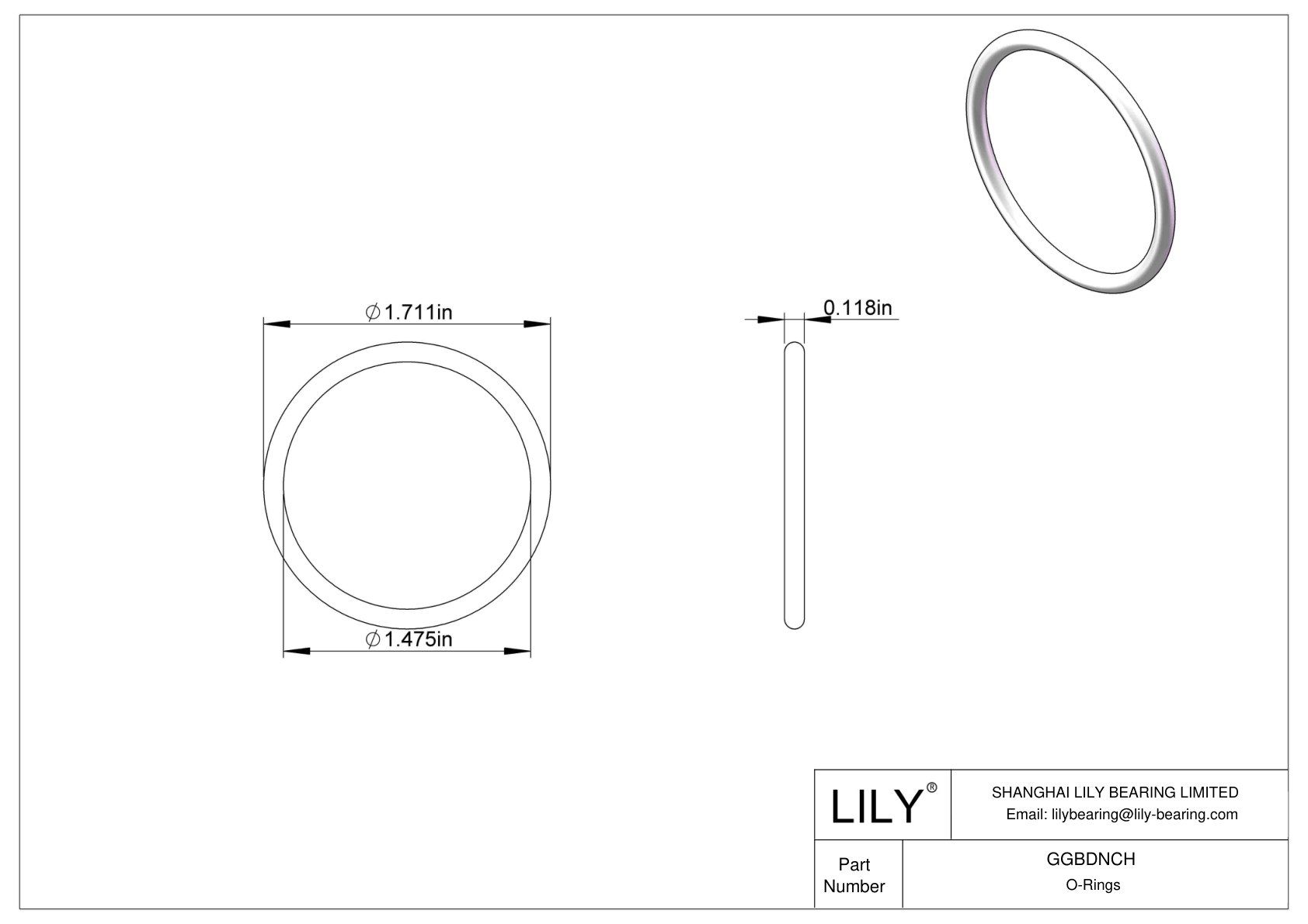 GGBDNCH Chemical Resistant O-rings Round cad drawing