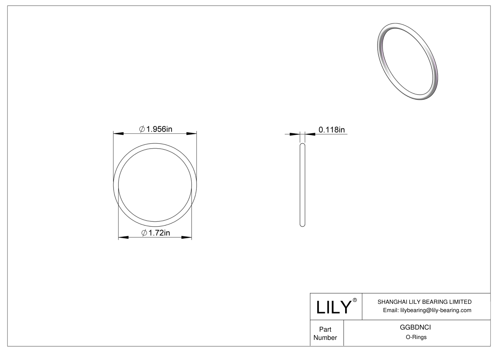 GGBDNCI Chemical Resistant O-rings Round cad drawing