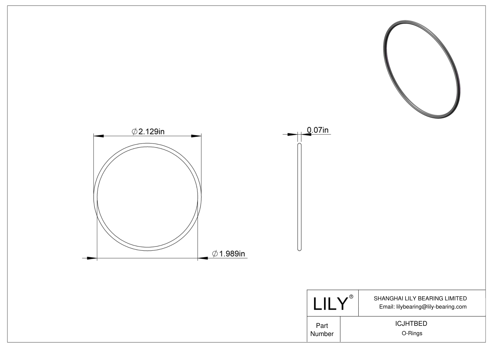 ICJHTBED Chemical Resistant O-rings Round cad drawing