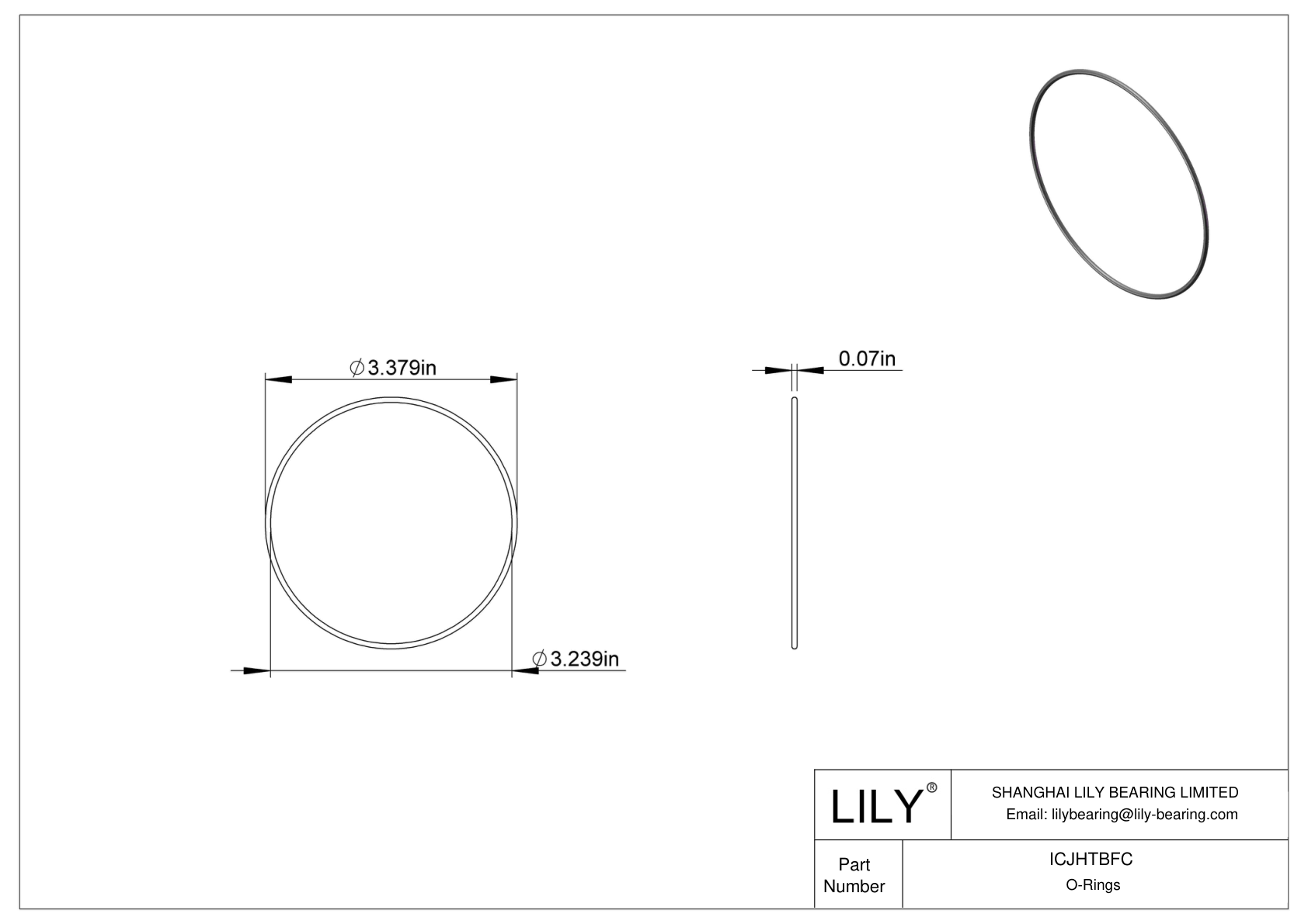 ICJHTBFC 圆形耐化学性 O 形圈 cad drawing