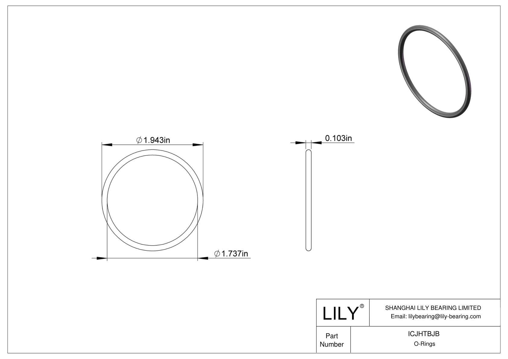 ICJHTBJB Juntas tóricas redondas resistentes a productos químicos cad drawing