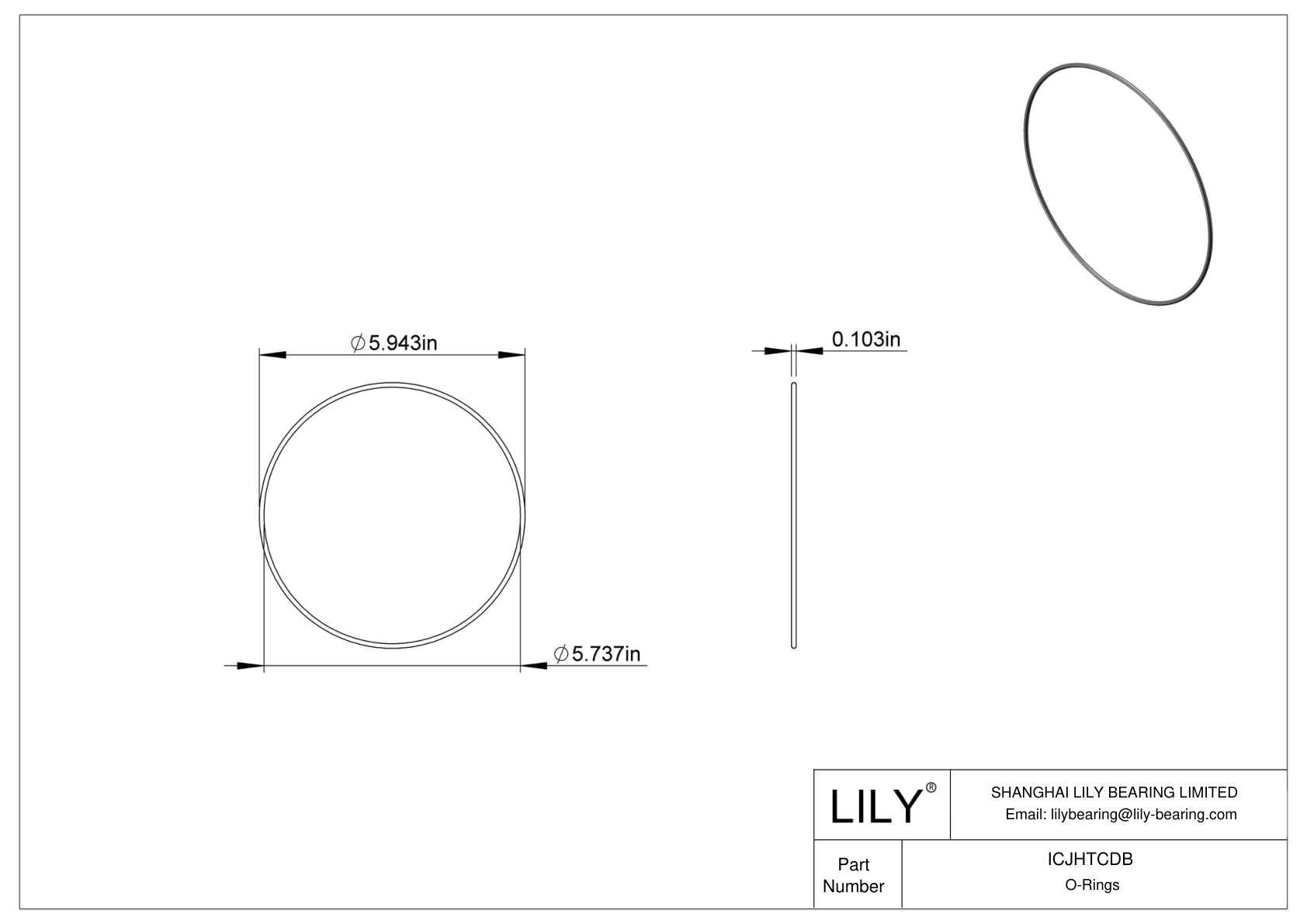 ICJHTCDB 圆形耐化学性 O 形圈 cad drawing