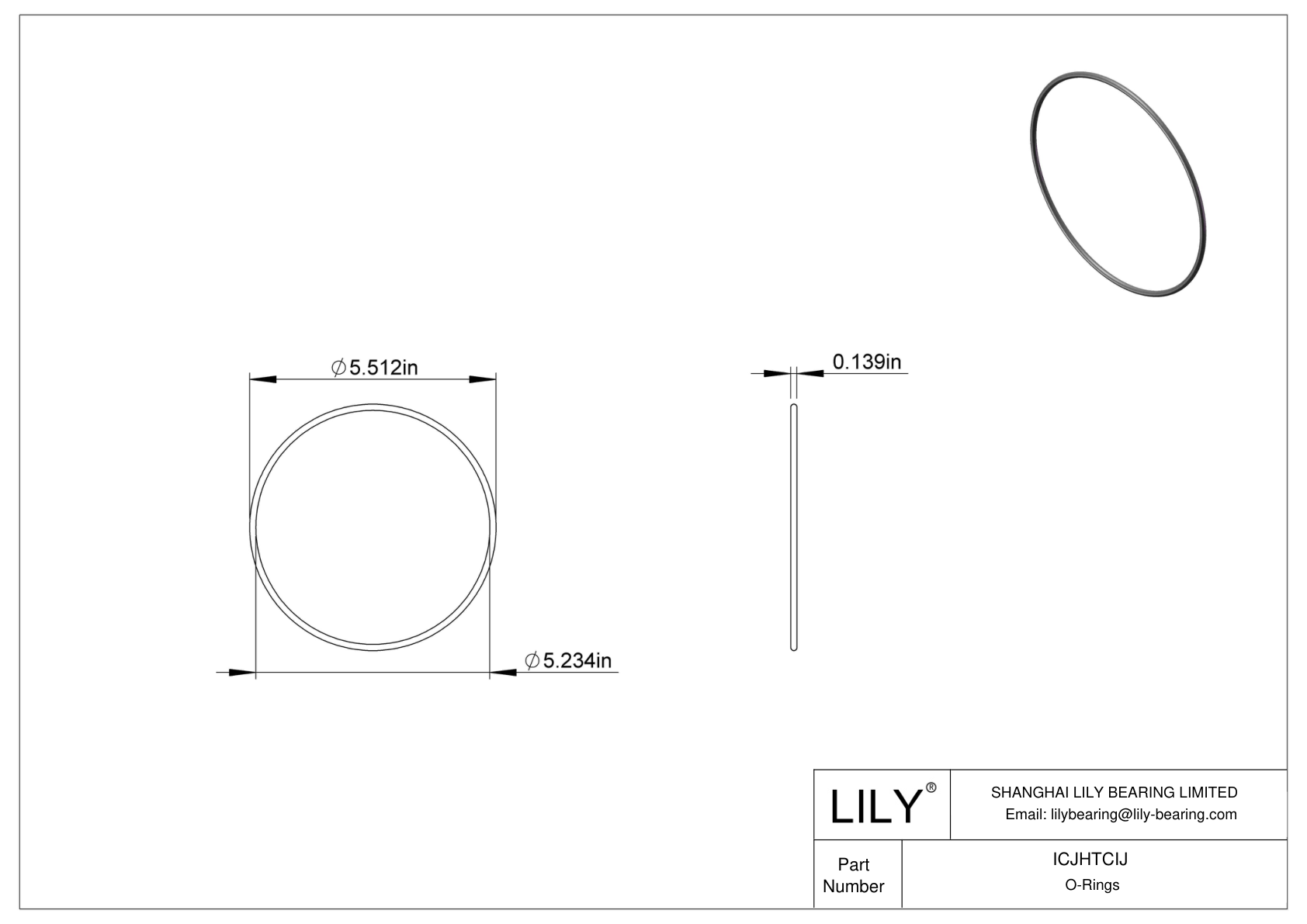 ICJHTCIJ 圆形耐化学性 O 形圈 cad drawing