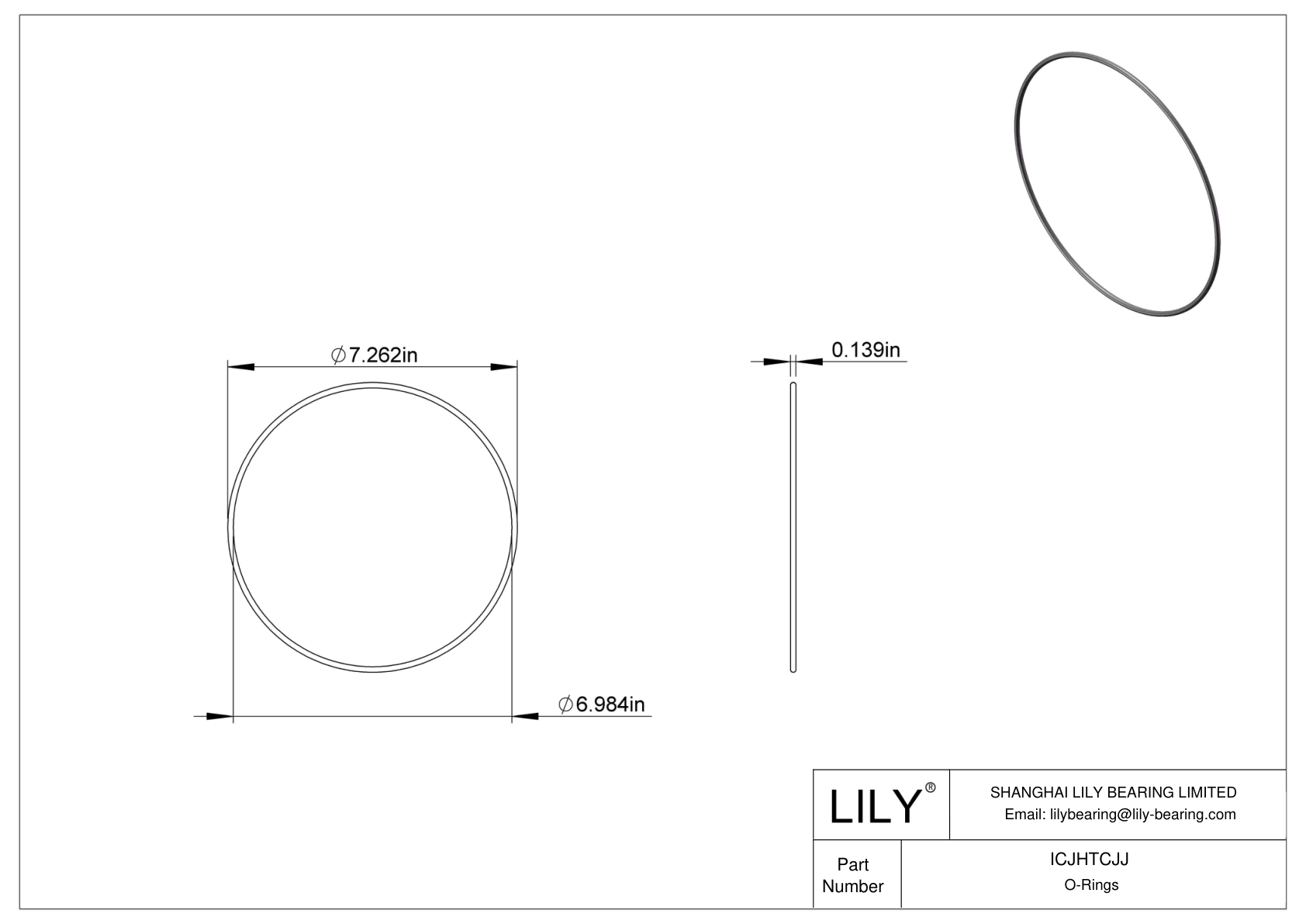 ICJHTCJJ Chemical Resistant O-rings Round cad drawing