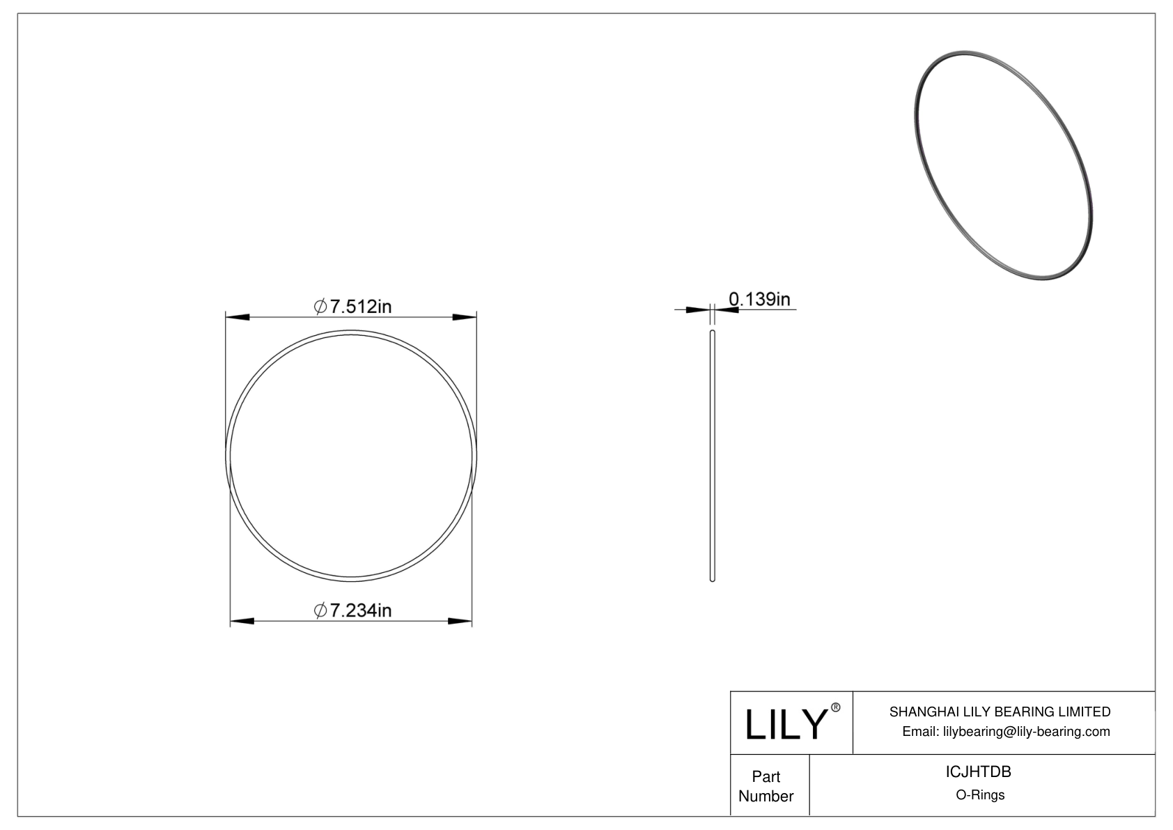 ICJHTDB 圆形耐化学性 O 形圈 cad drawing