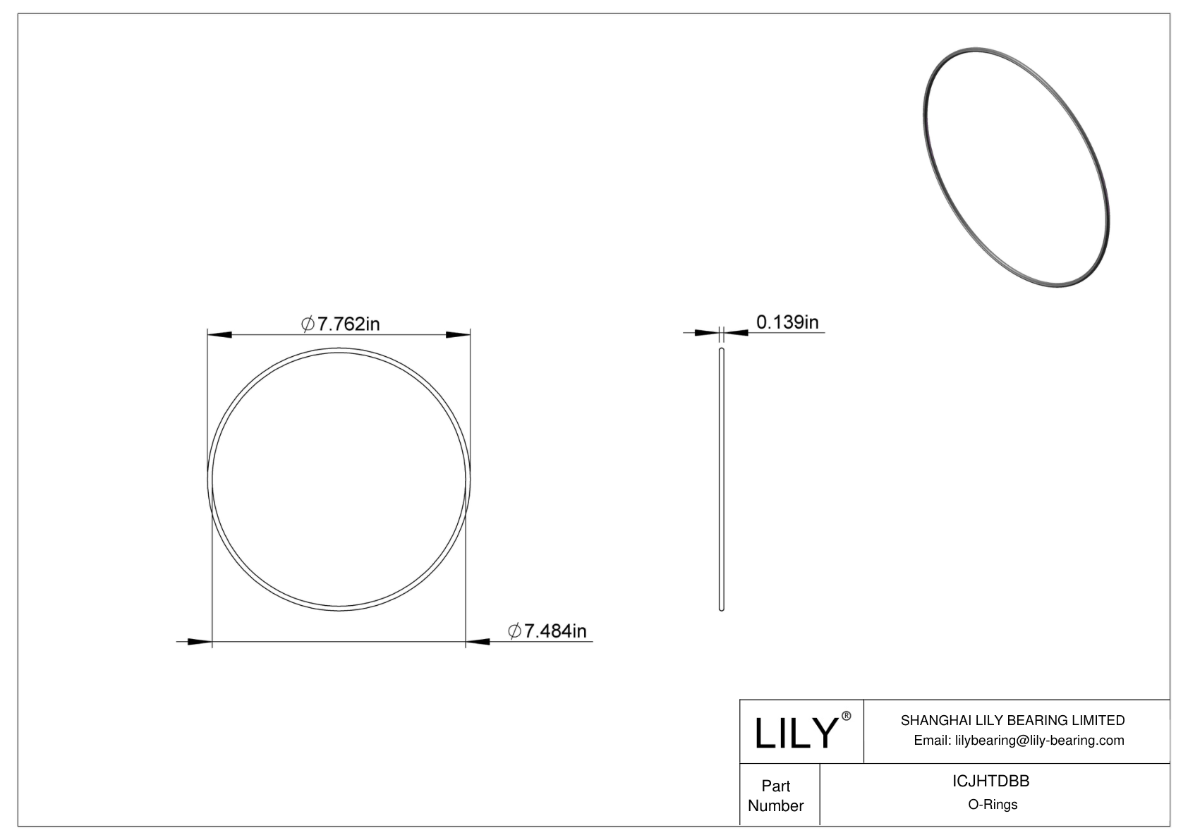 ICJHTDBB Chemical Resistant O-rings Round cad drawing