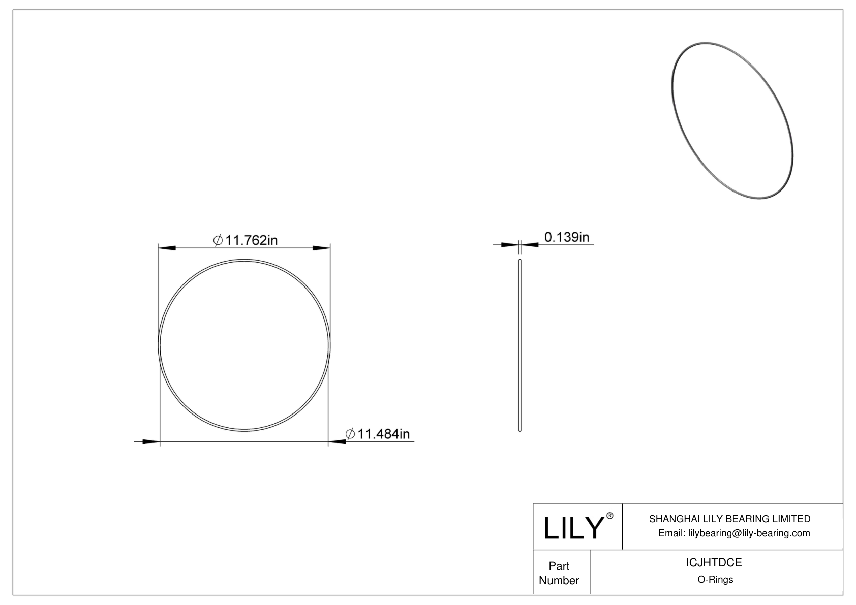 ICJHTDCE 圆形耐化学性 O 形圈 cad drawing