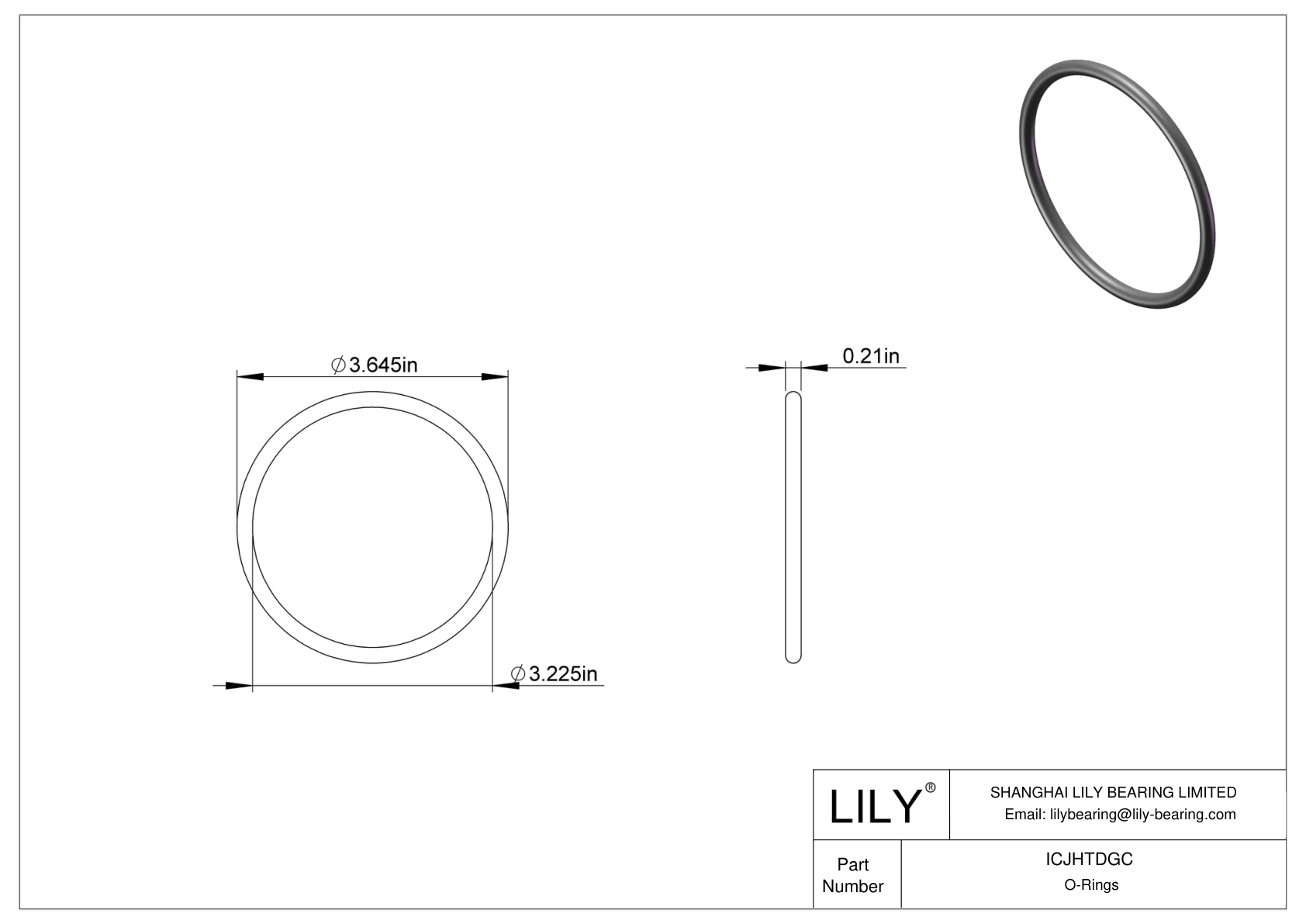 ICJHTDGC Juntas tóricas redondas resistentes a productos químicos cad drawing