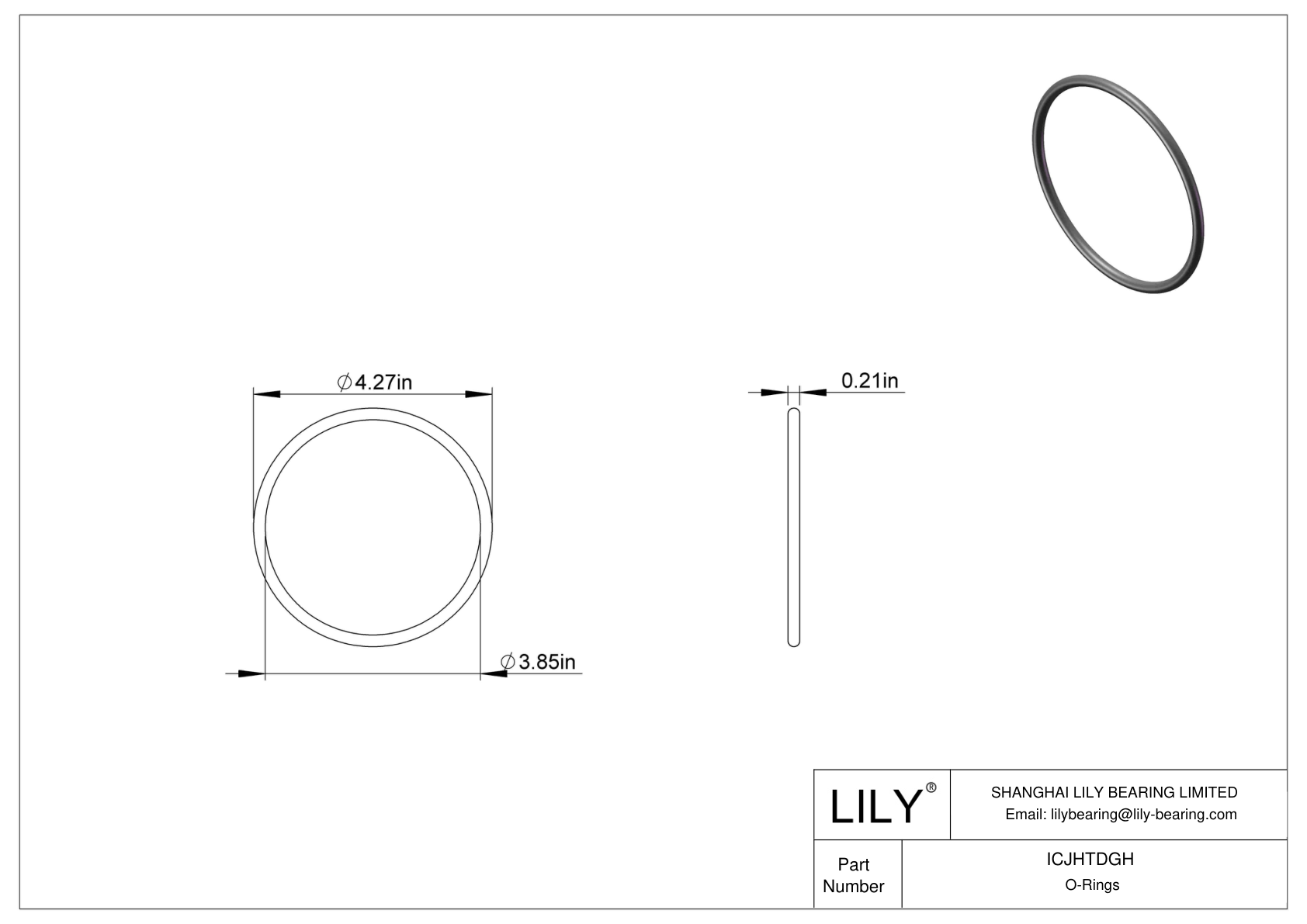 ICJHTDGH Chemical Resistant O-rings Round cad drawing