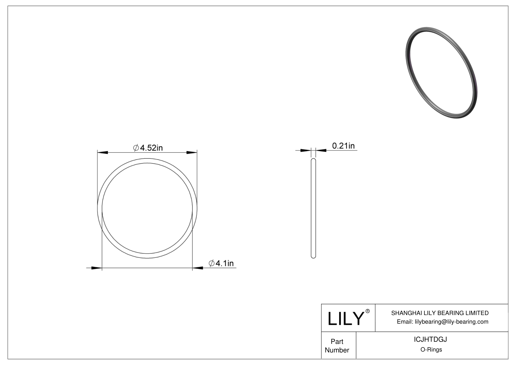 ICJHTDGJ Chemical Resistant O-rings Round cad drawing