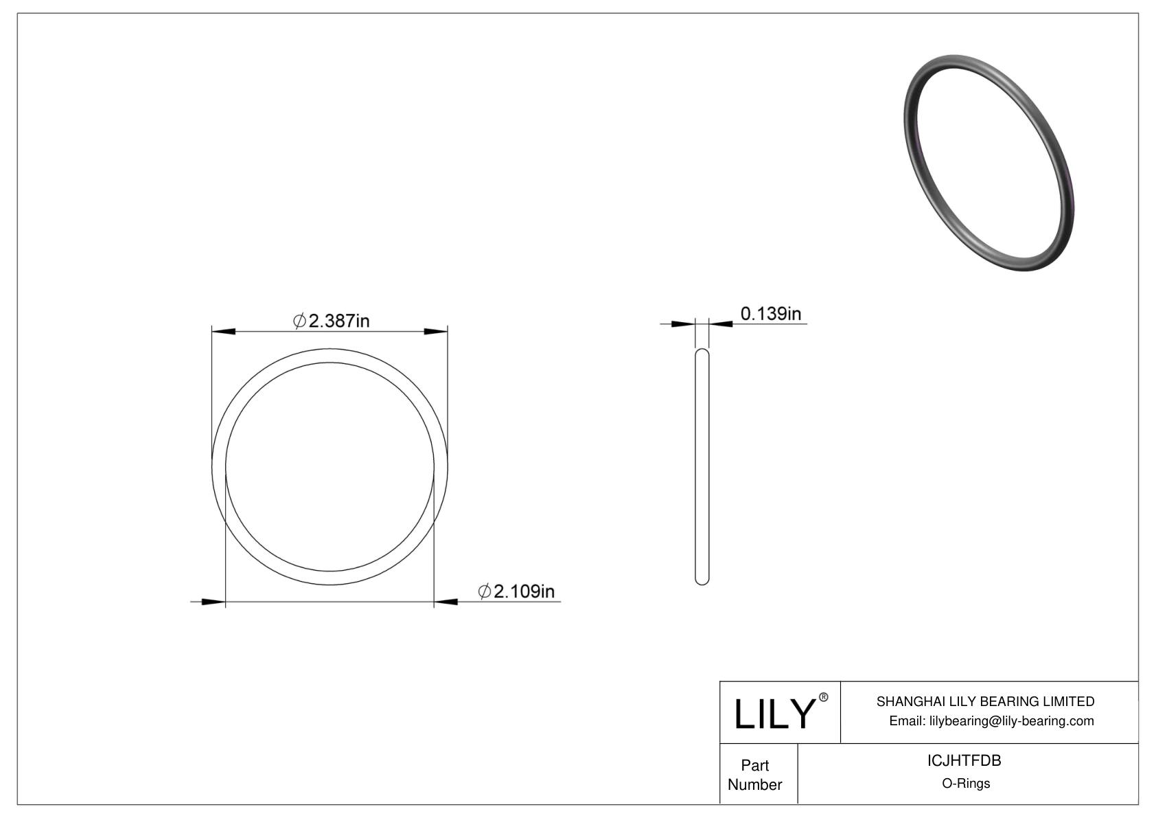 ICJHTFDB 圆形耐化学性 O 形圈 cad drawing