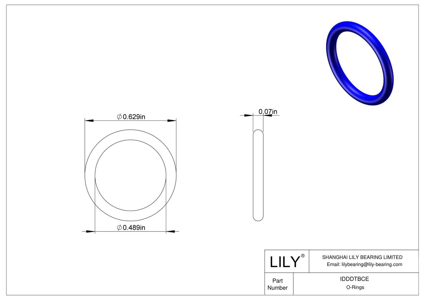 IDDDTBCE Chemical Resistant O-rings Round cad drawing