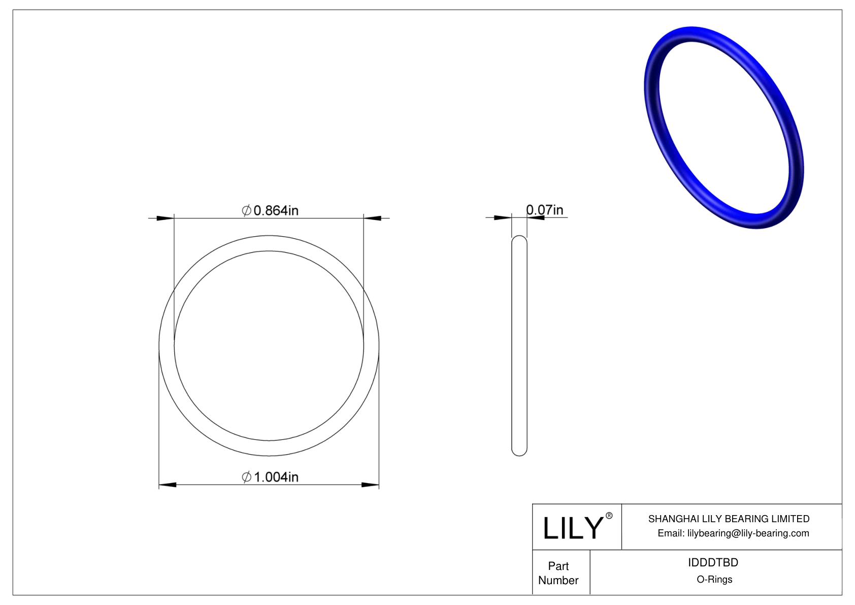 IDDDTBD 圆形耐化学性 O 形圈 cad drawing