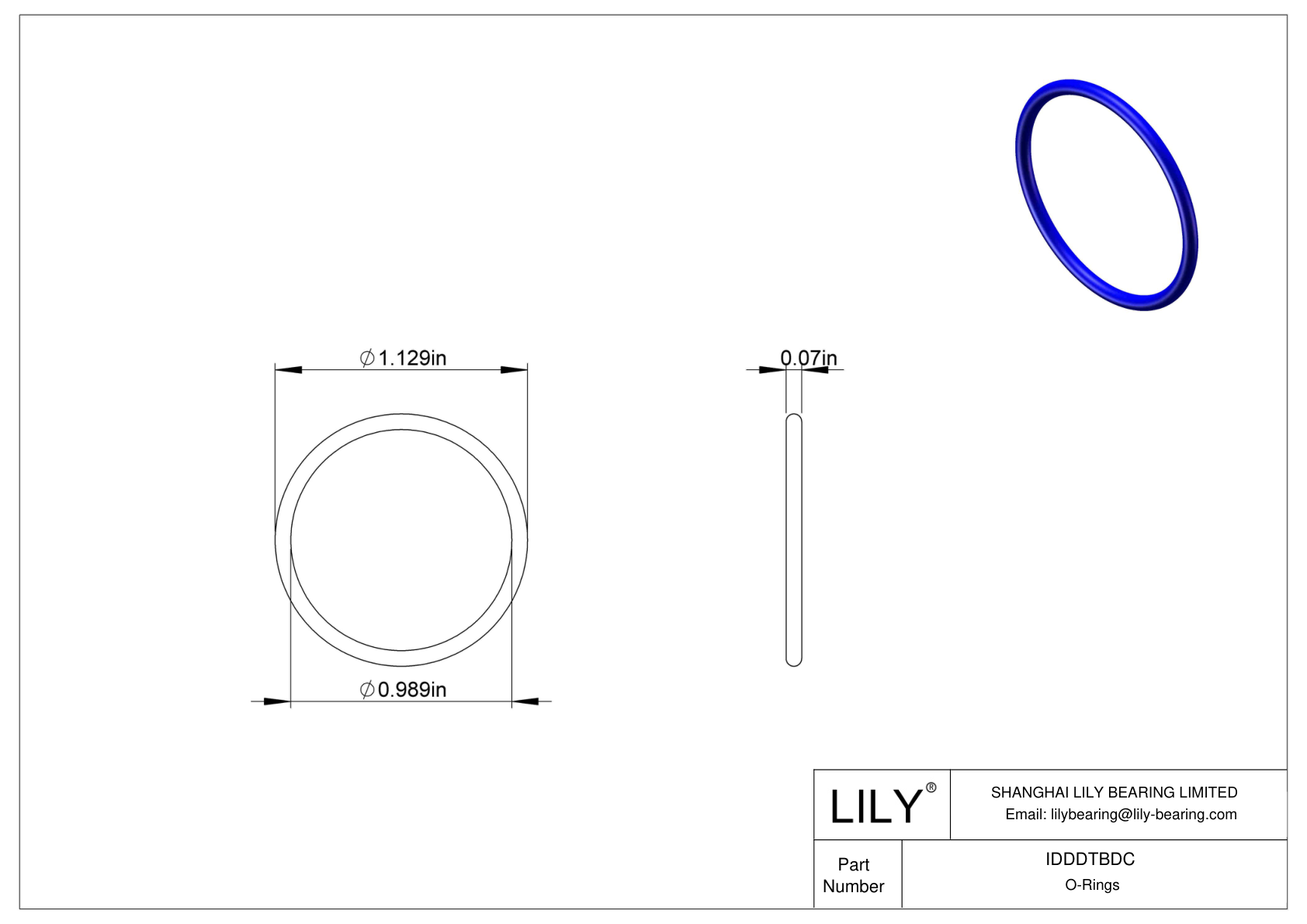 IDDDTBDC 圆形耐化学性 O 形圈 cad drawing