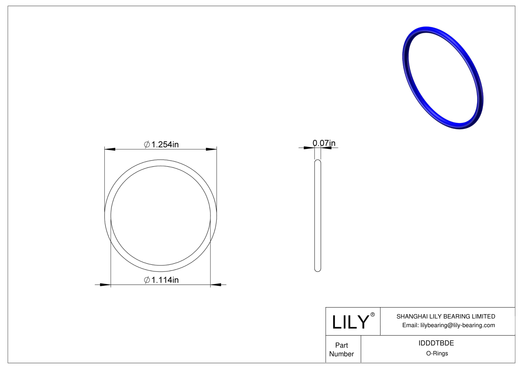 IDDDTBDE Chemical Resistant O-rings Round cad drawing