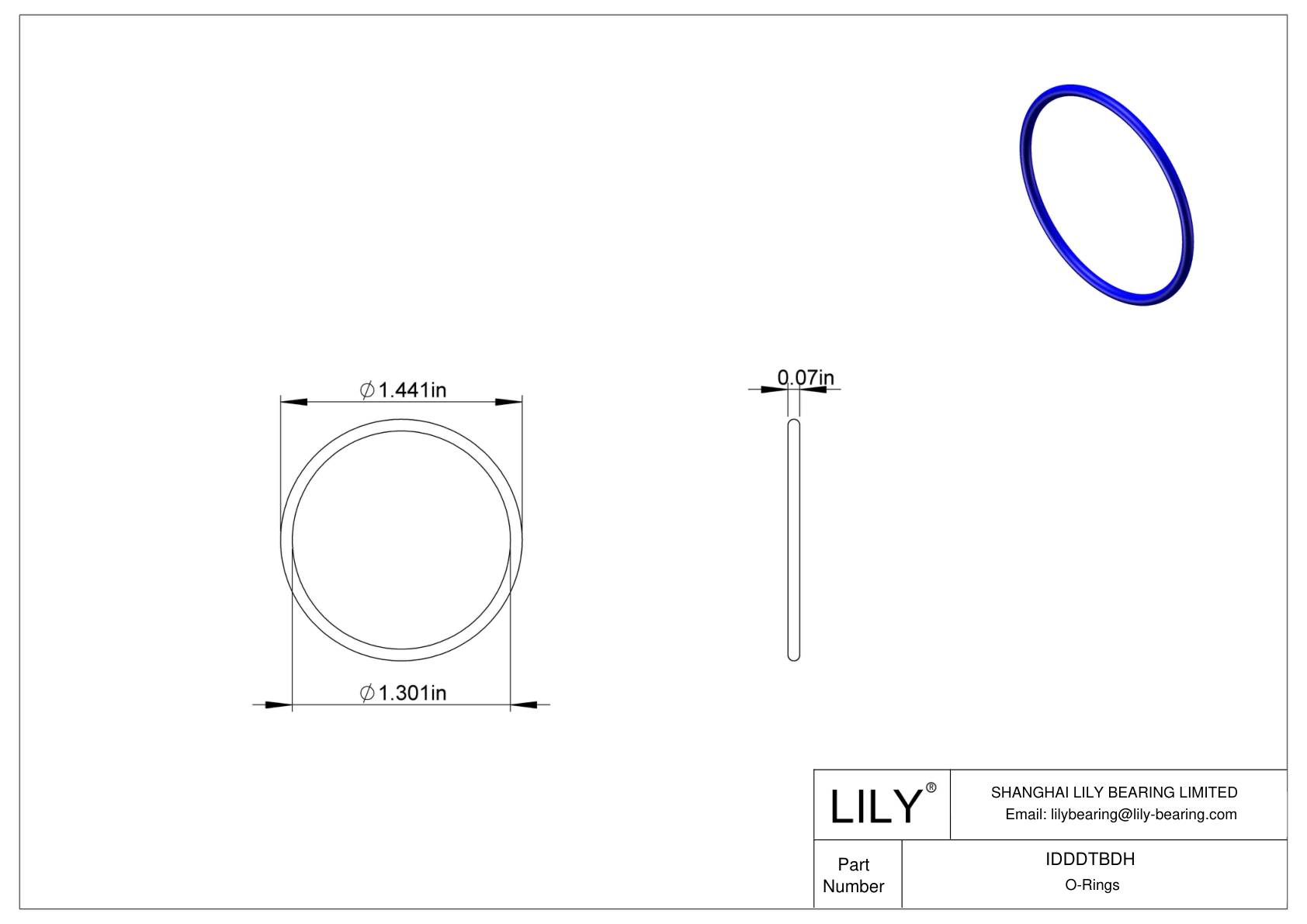 IDDDTBDH Chemical Resistant O-rings Round cad drawing