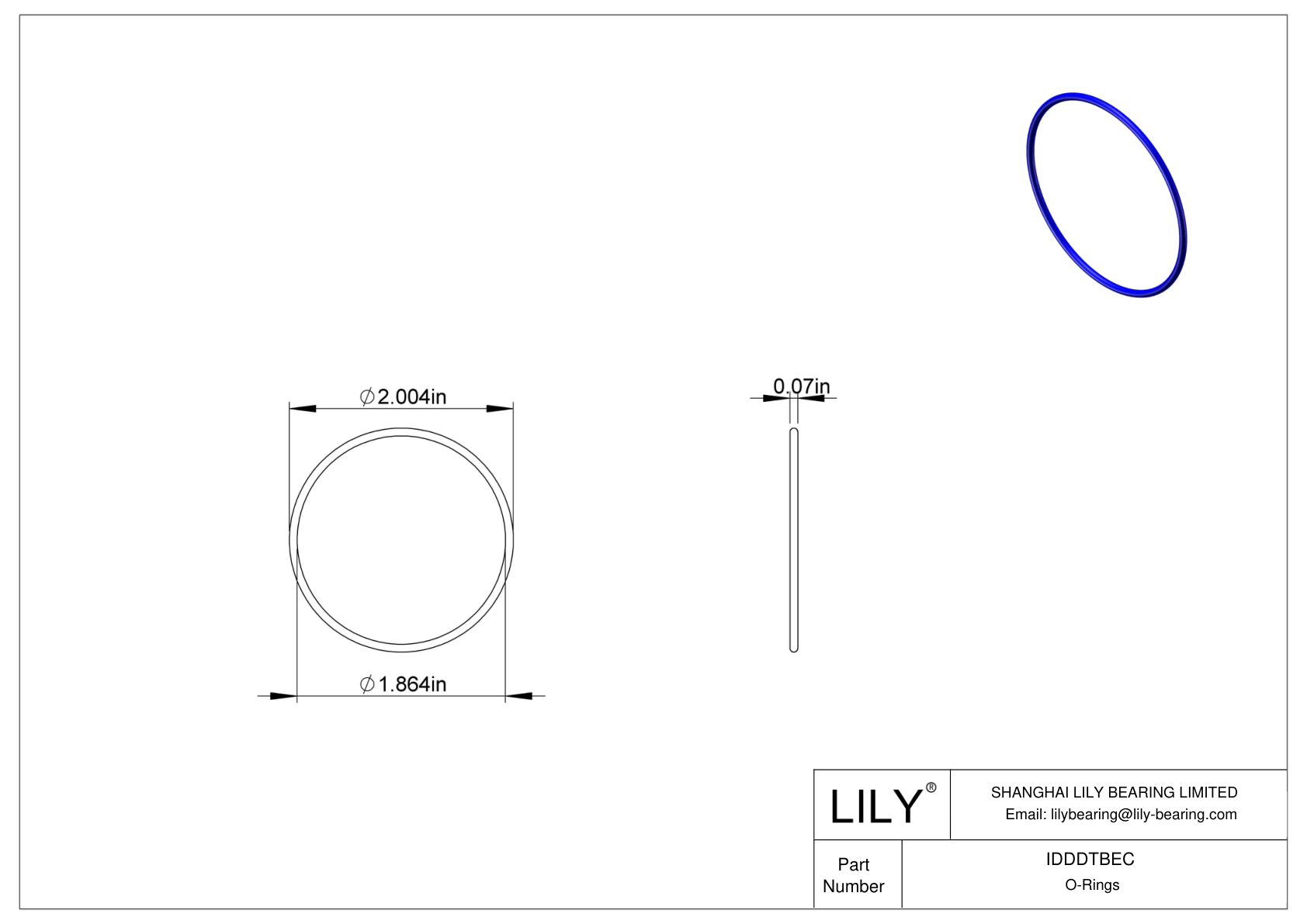 IDDDTBEC Chemical Resistant O-rings Round cad drawing