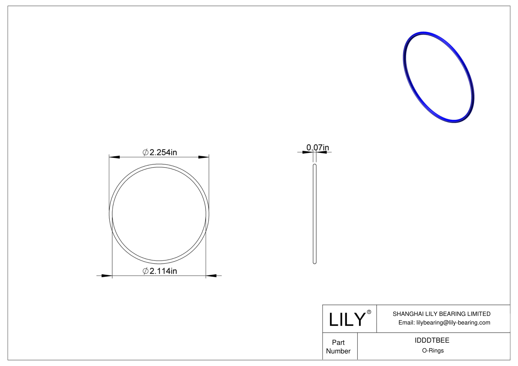 IDDDTBEE 圆形耐化学性 O 形圈 cad drawing