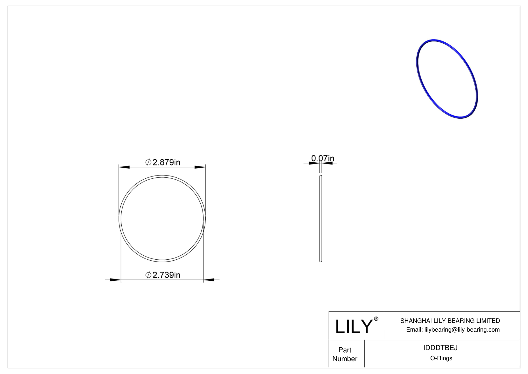 IDDDTBEJ Chemical Resistant O-rings Round cad drawing