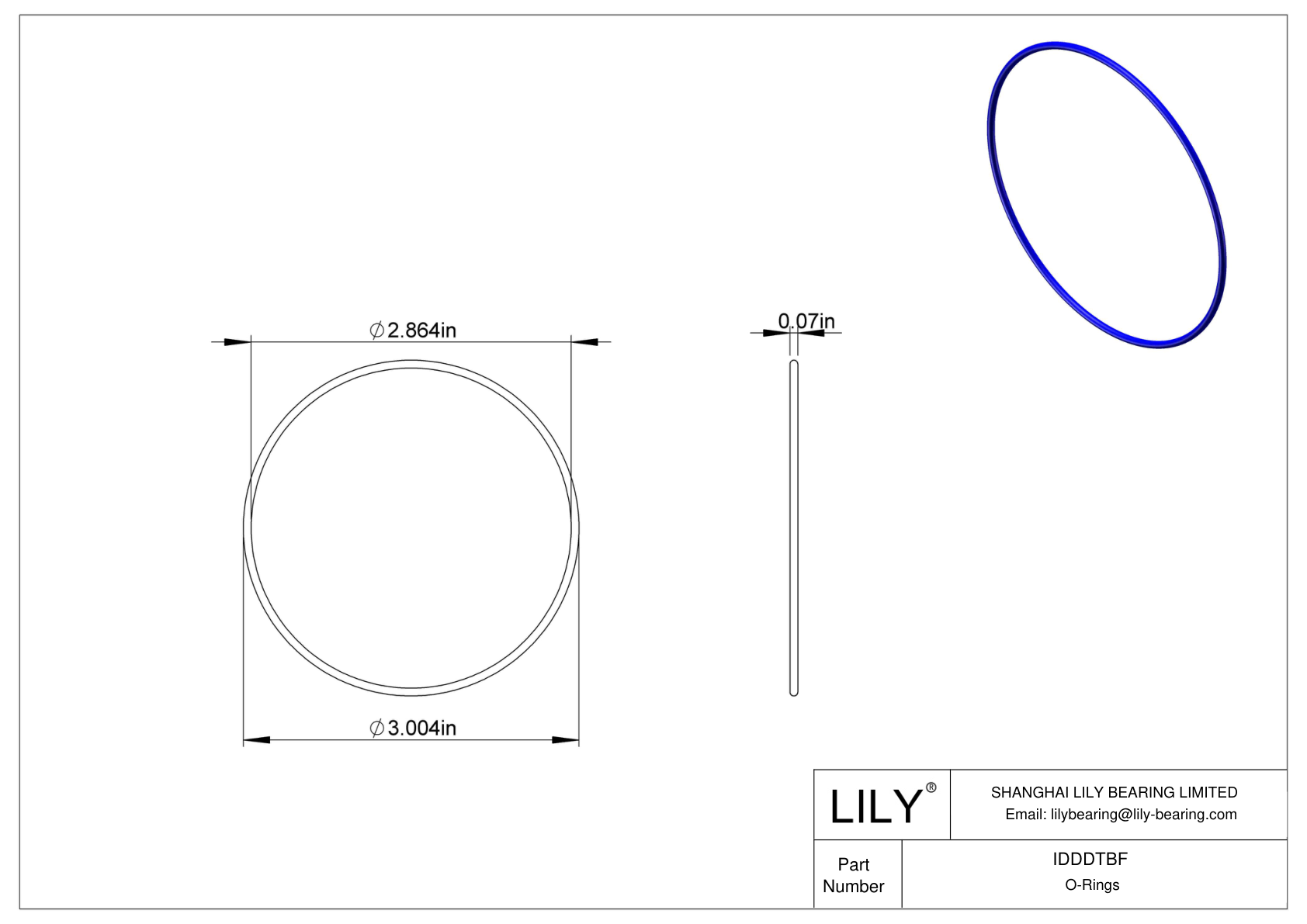 IDDDTBF Chemical Resistant O-rings Round cad drawing