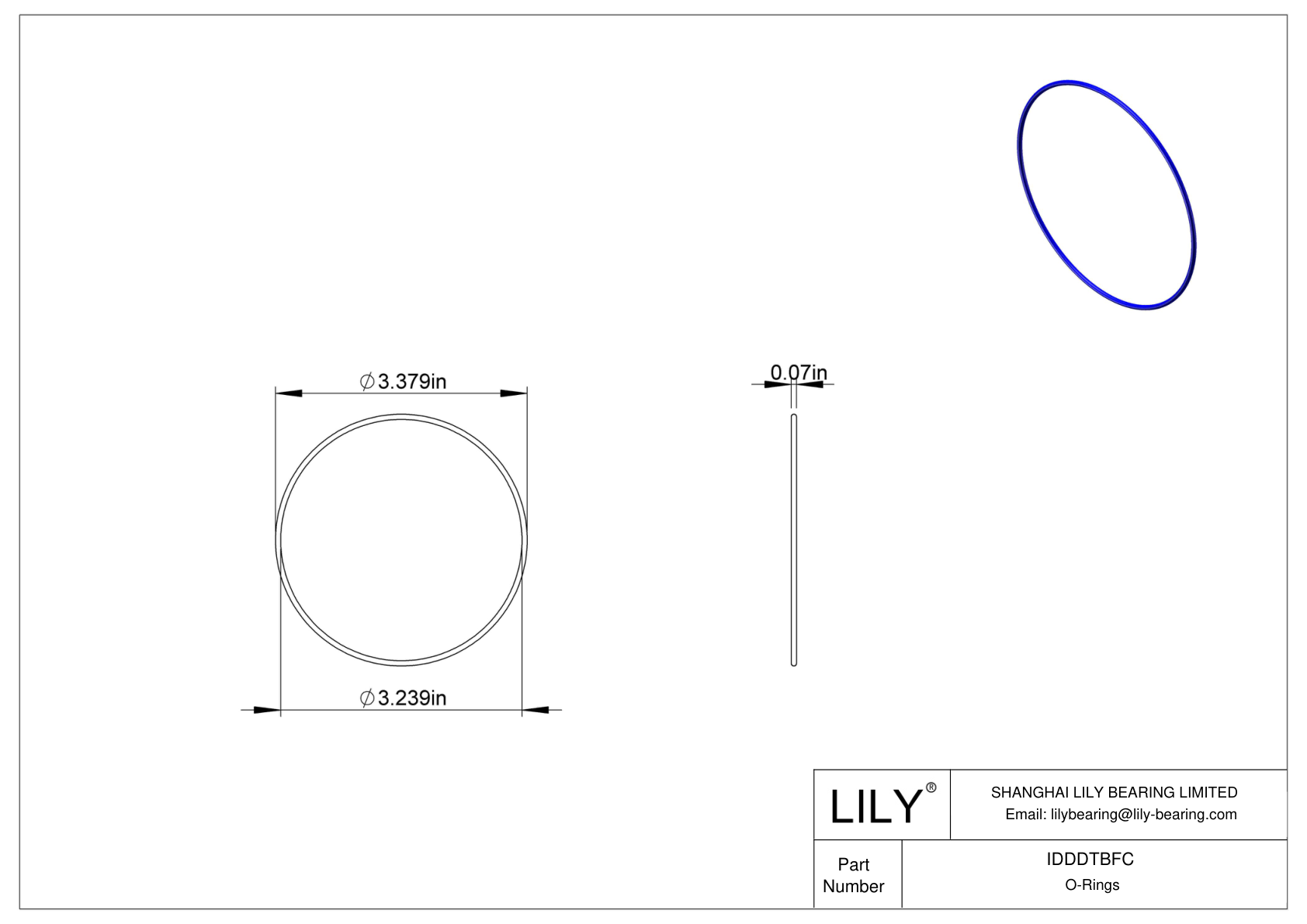 IDDDTBFC 圆形耐化学性 O 形圈 cad drawing