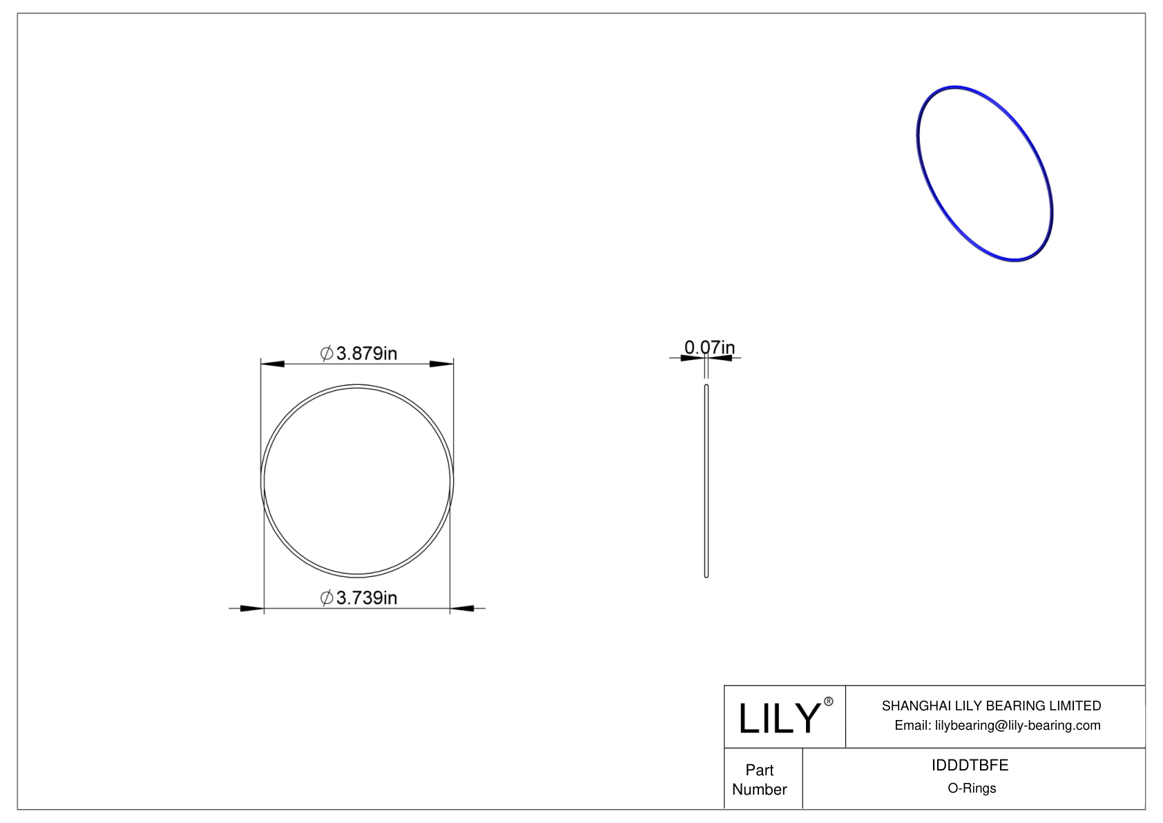 IDDDTBFE 圆形耐化学性 O 形圈 cad drawing