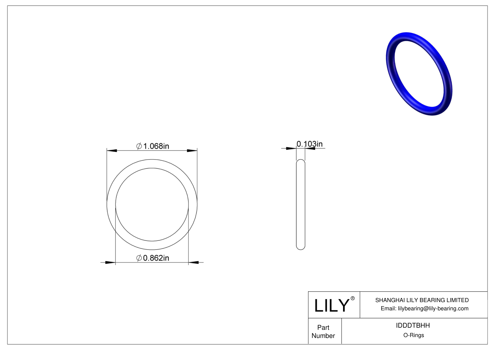 IDDDTBHH 圆形耐化学性 O 形圈 cad drawing