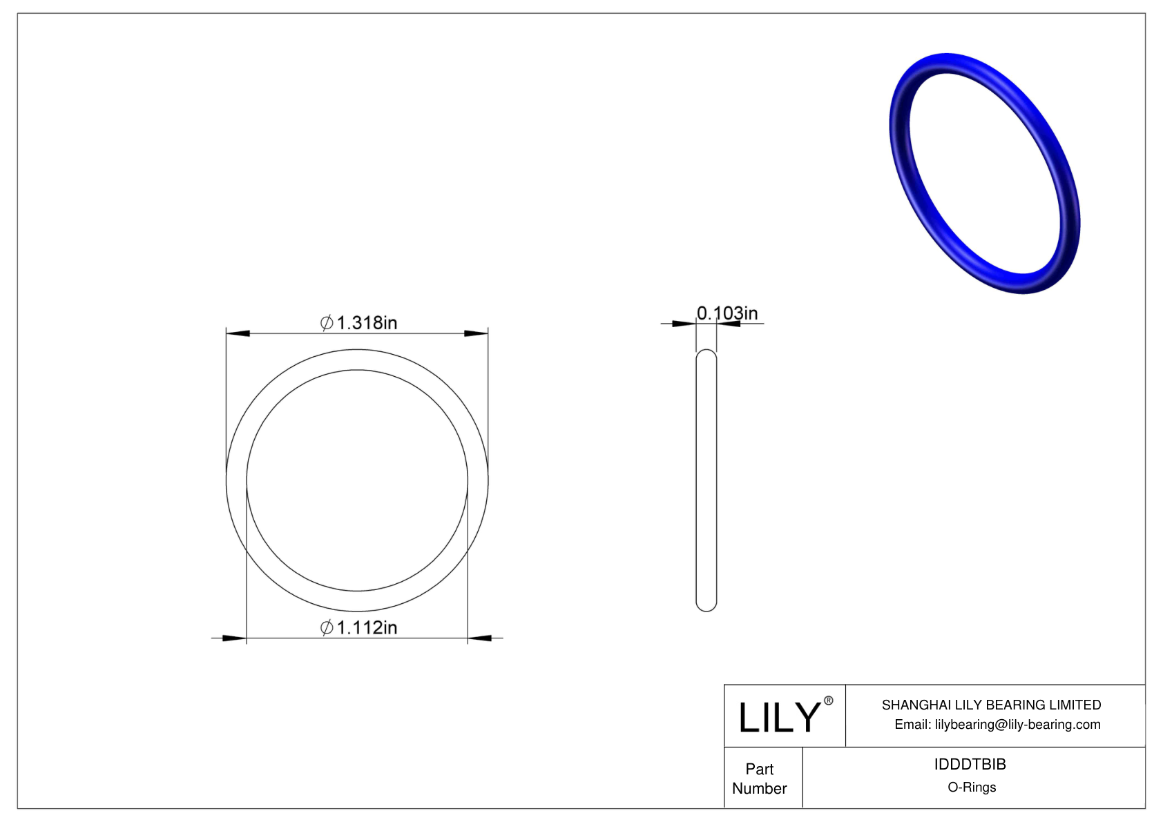 IDDDTBIB 圆形耐化学性 O 形圈 cad drawing