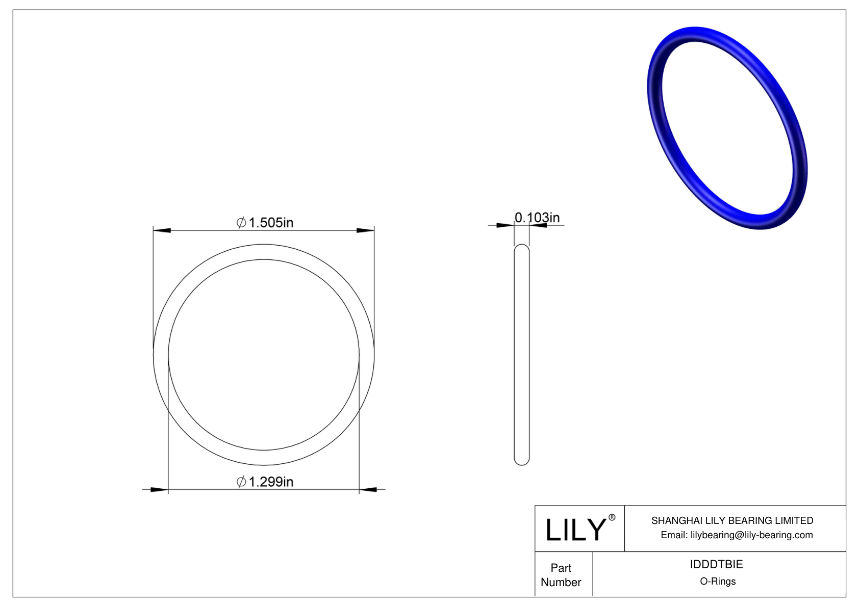 IDDDTBIE Chemical Resistant O-rings Round cad drawing