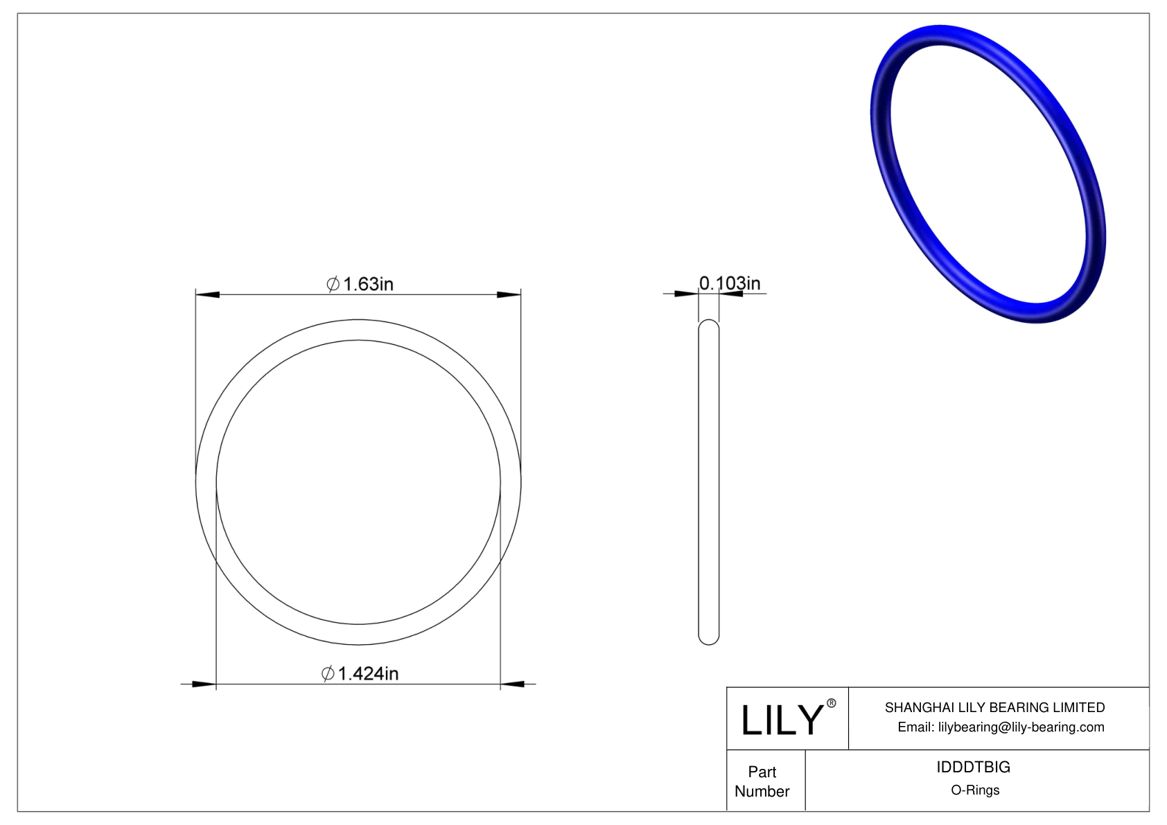 IDDDTBIG Chemical Resistant O-rings Round cad drawing